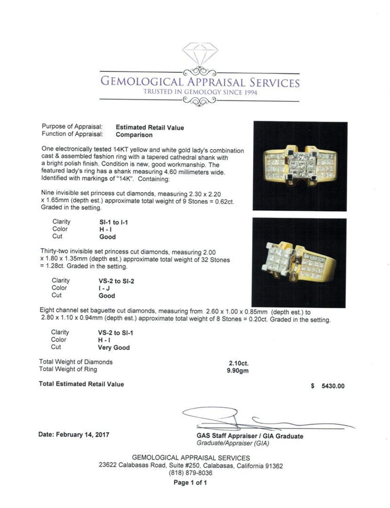 2.10 ctw Diamond Ring - 14KT Yellow And White Gold - Image 5 of 5