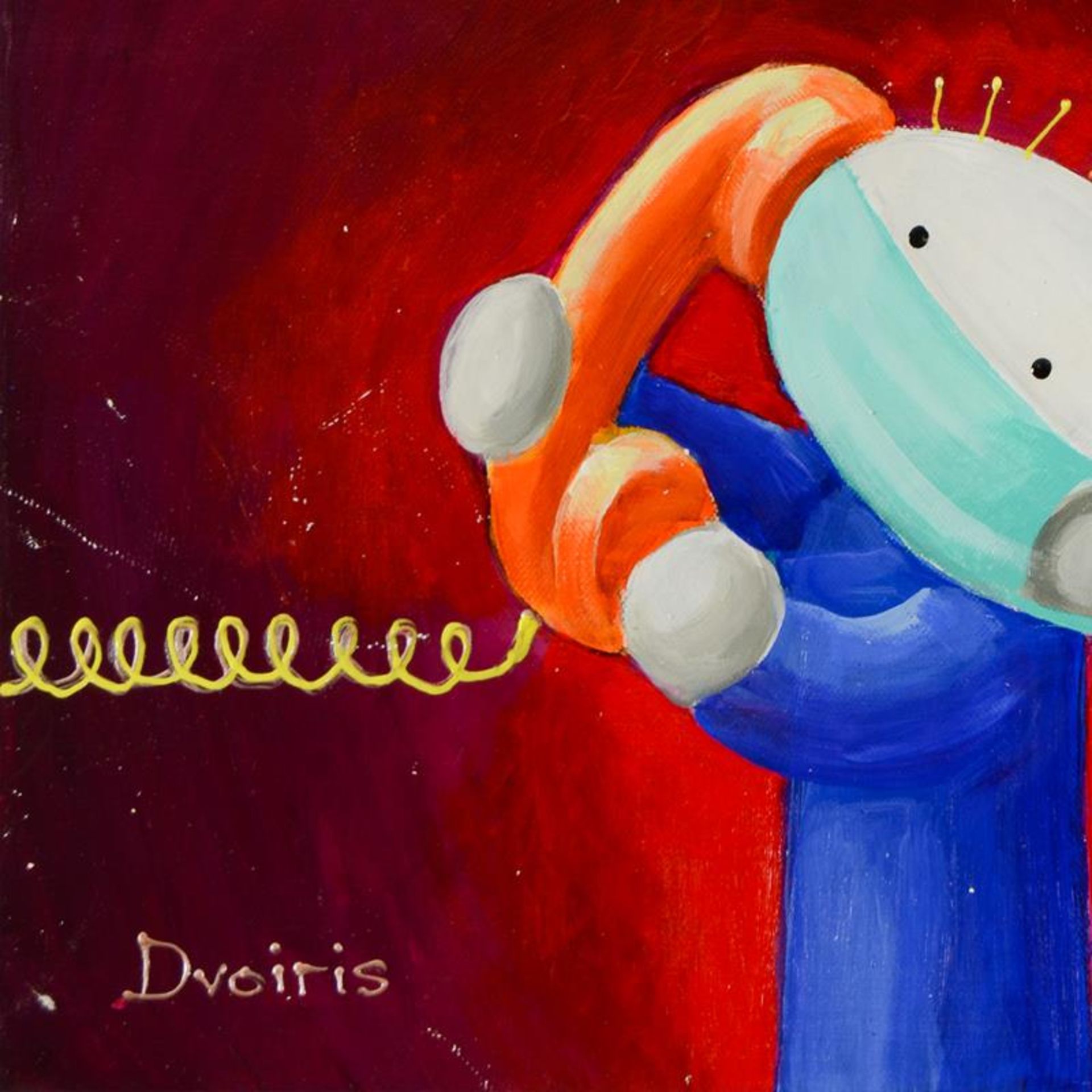 Dvoiris, Original Mixed Media Acrylic Painting on Canvas, Hand Signed with Lette - Image 2 of 2