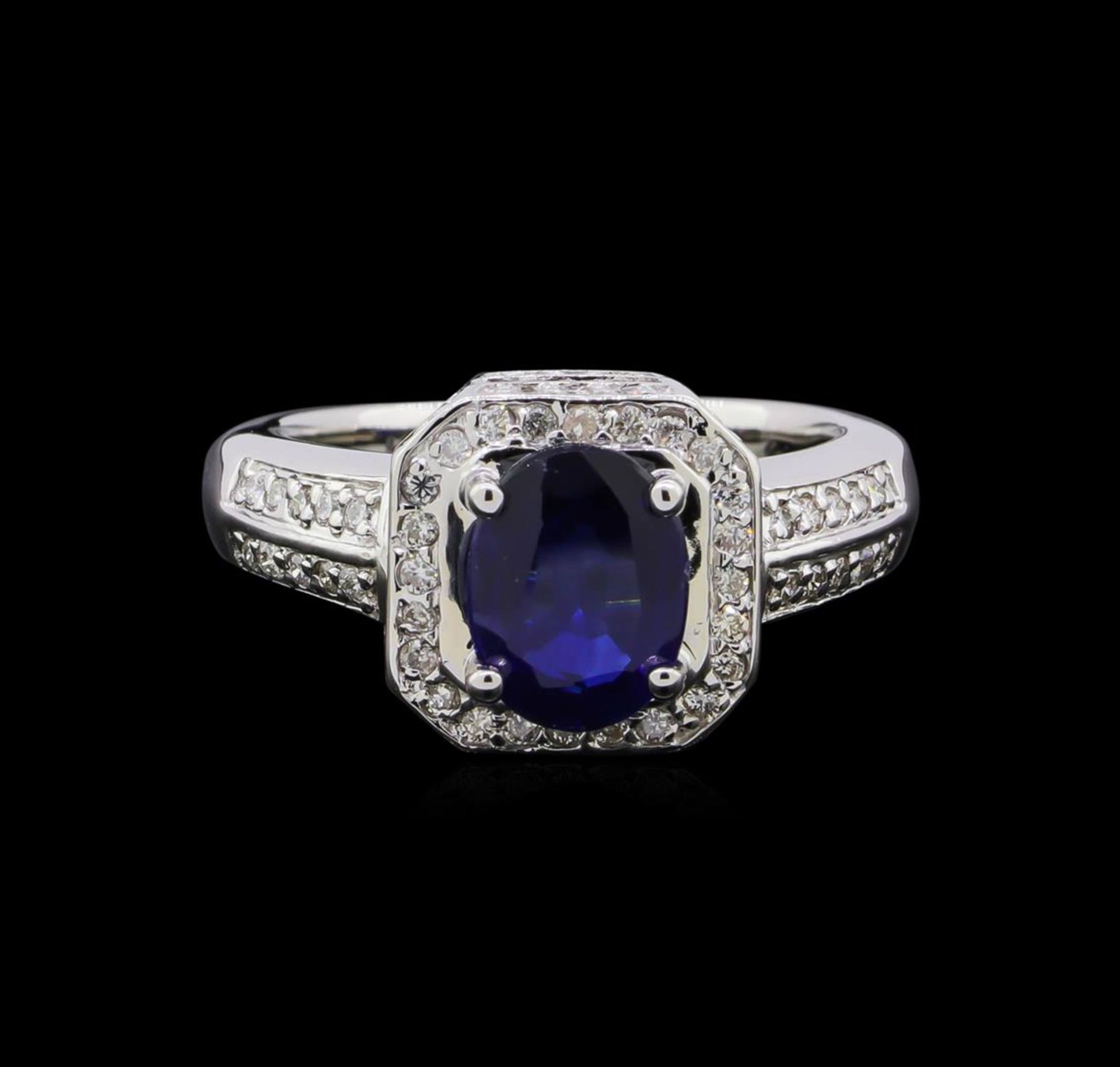 1.60 ctw Sapphire and Diamond Ring - 14KT White Gold - Image 2 of 4