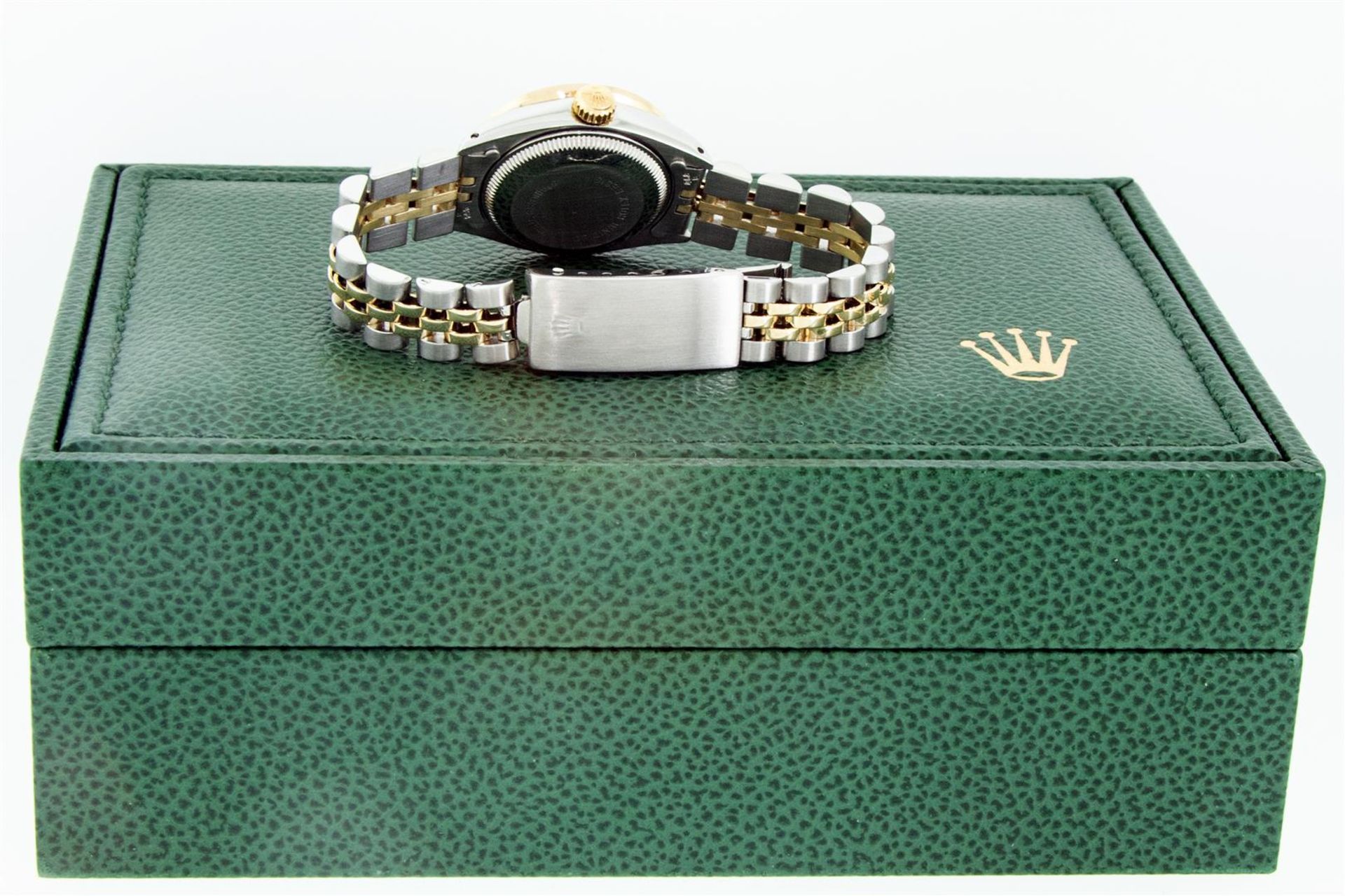 Rolex Ladies 2 Tone MOP Ruby & Pyramid Diamond Datejust Wriswatch With Rolex Box - Image 8 of 9