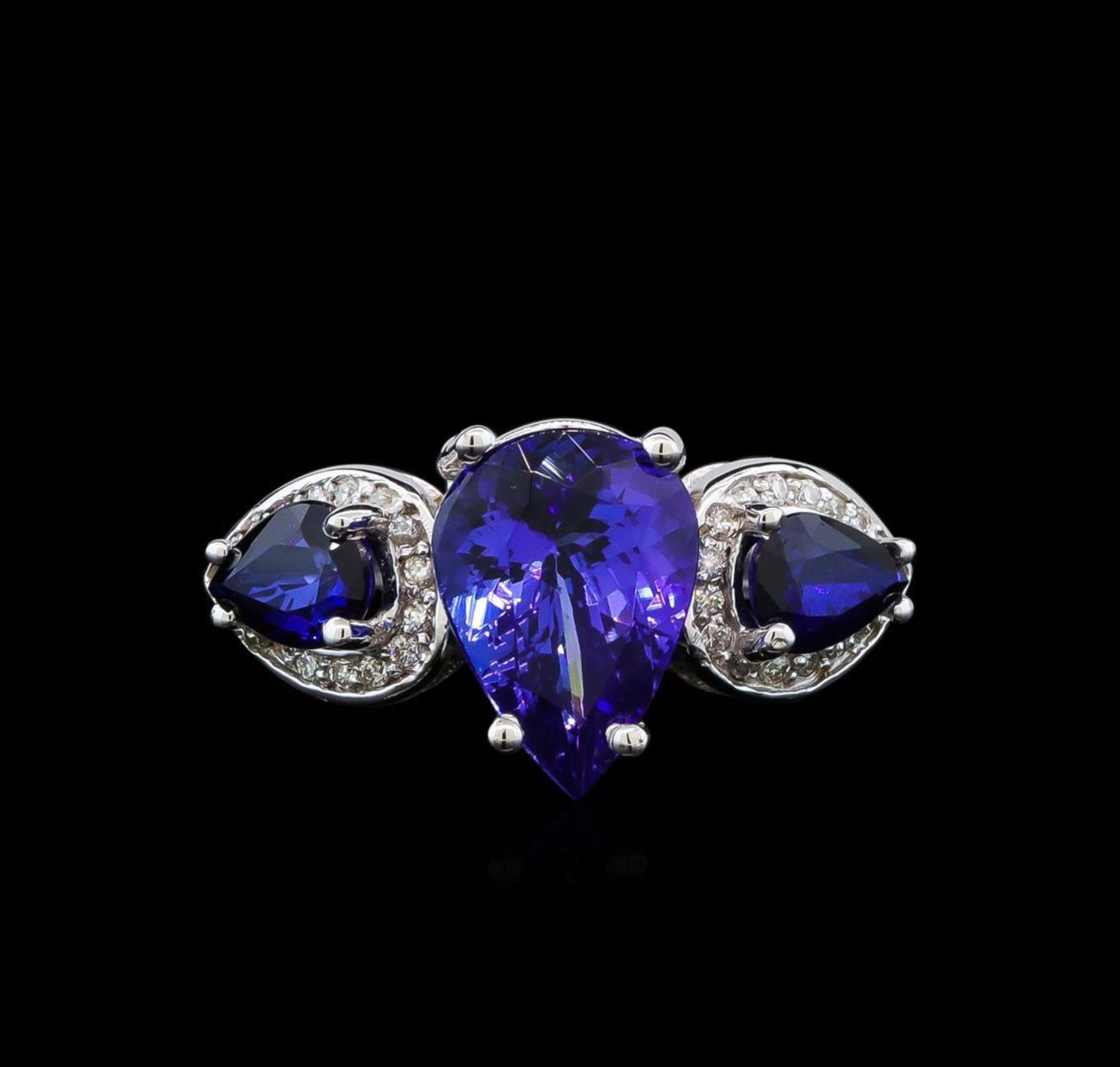 14KT White Gold 3.83 ctw Tanzanite, Sapphire and Diamond Ring - Image 2 of 5