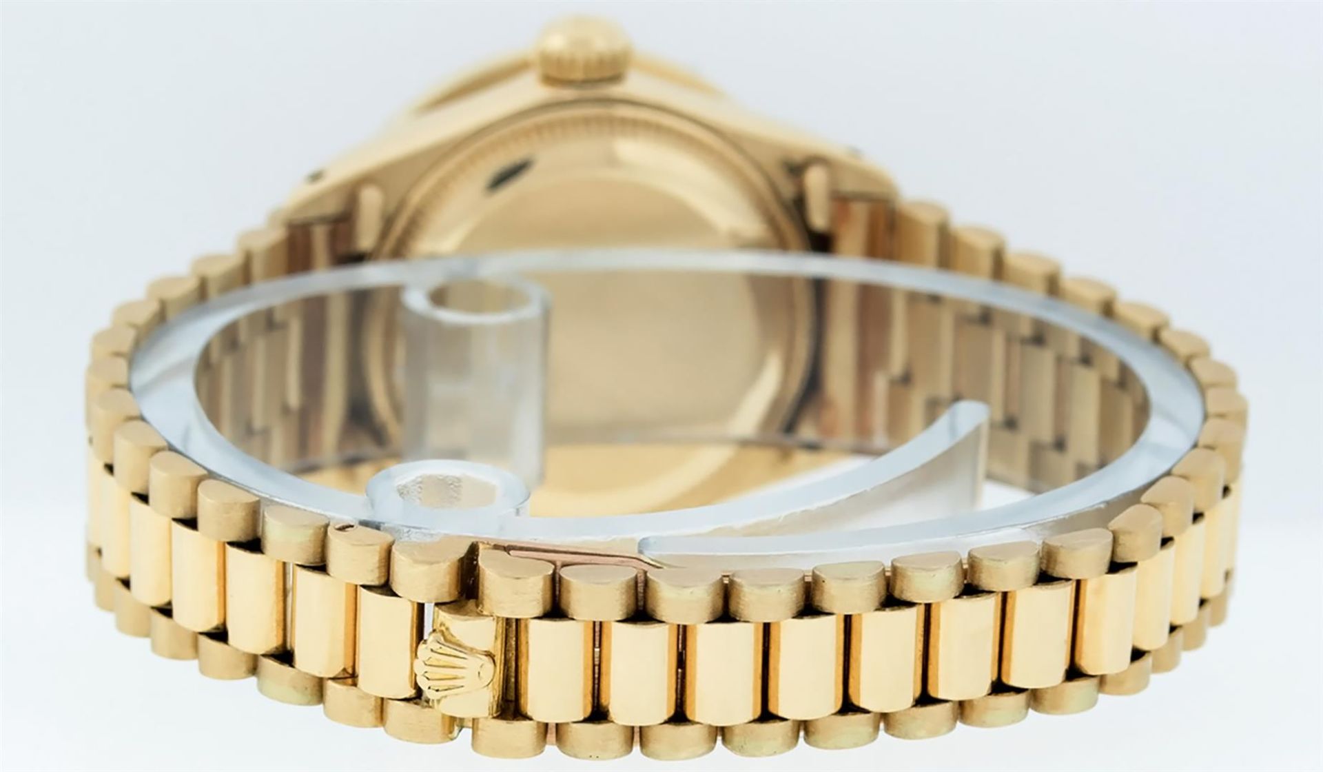 Rolex Ladies 18K Yellow Gold Blue Vignette Diamond Datejust President Wristwatch - Image 6 of 9