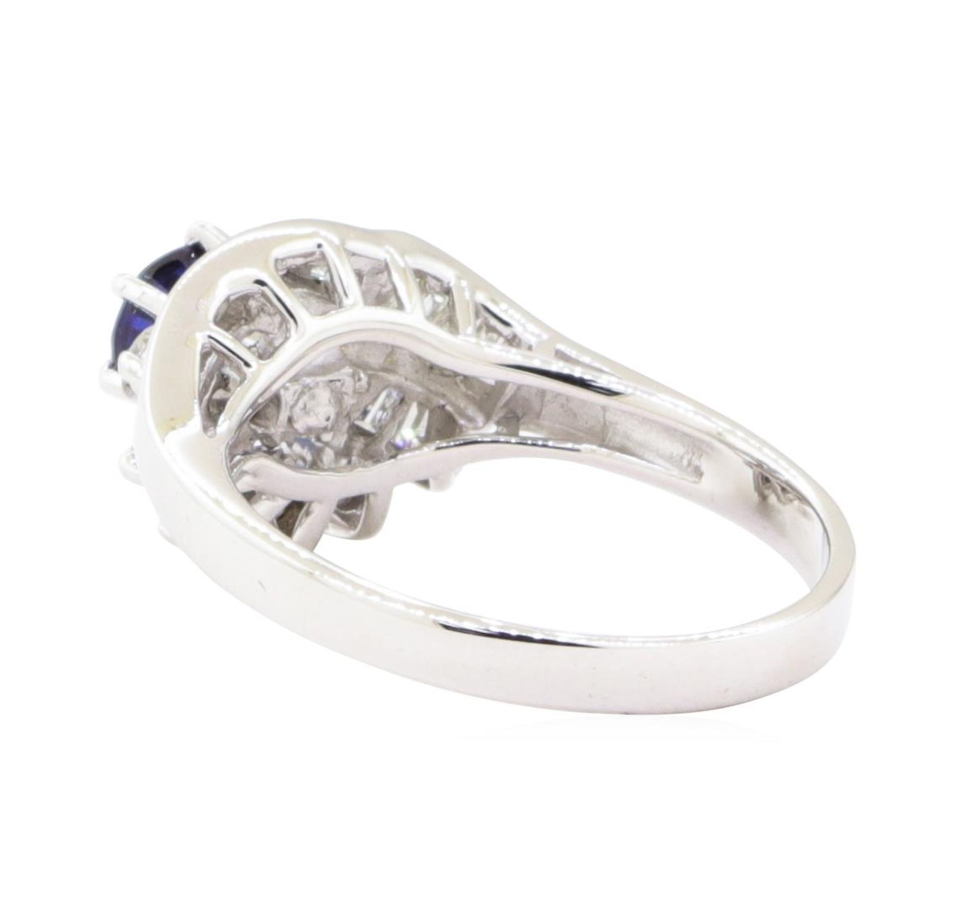 1.13 ctw Sapphire and Diamond Ring - 14KT White Gold - Image 3 of 4