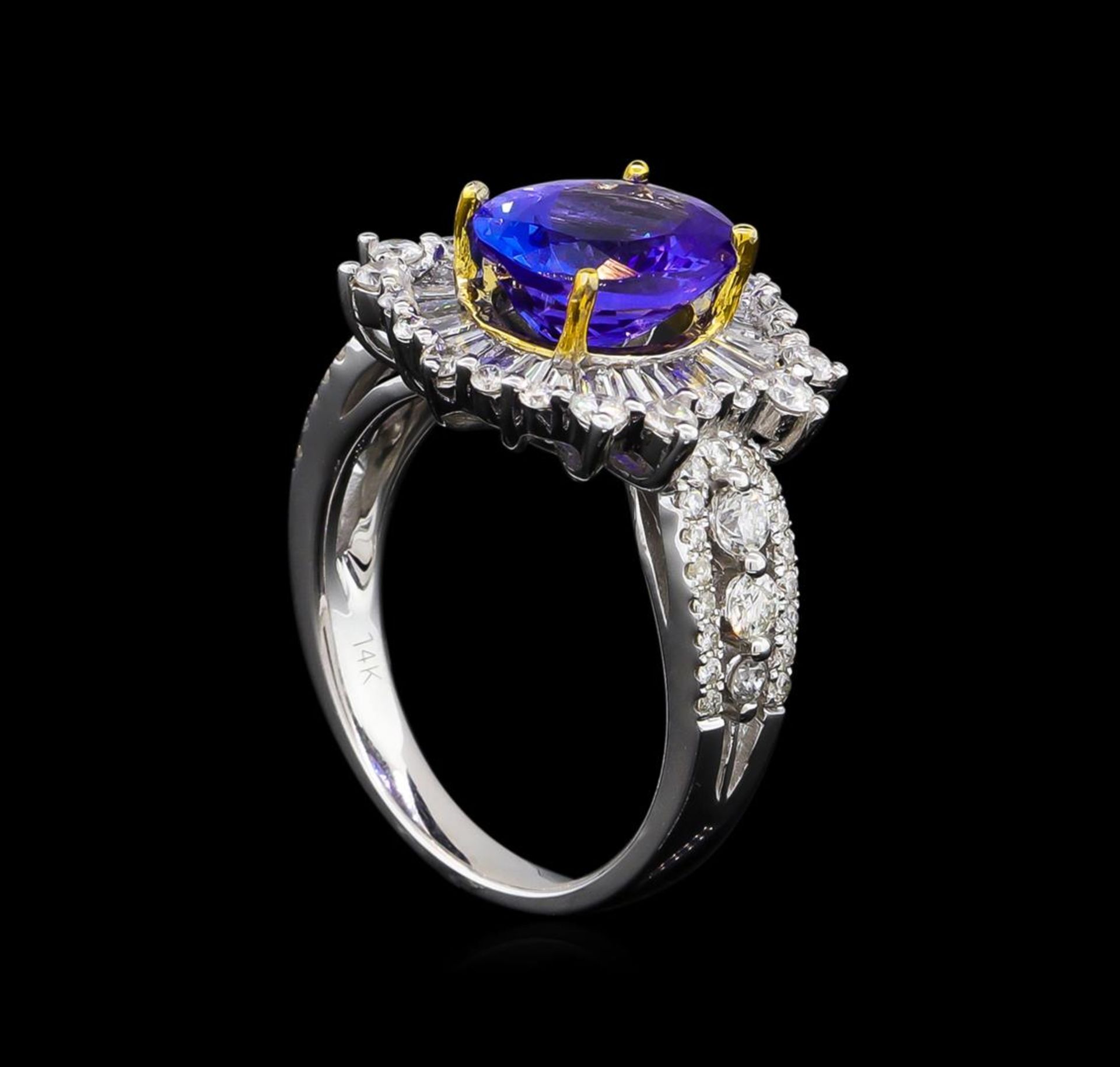 14KT Two-Tone Gold 3.15 ctw Tanzanite and Diamond Ring - Image 4 of 5