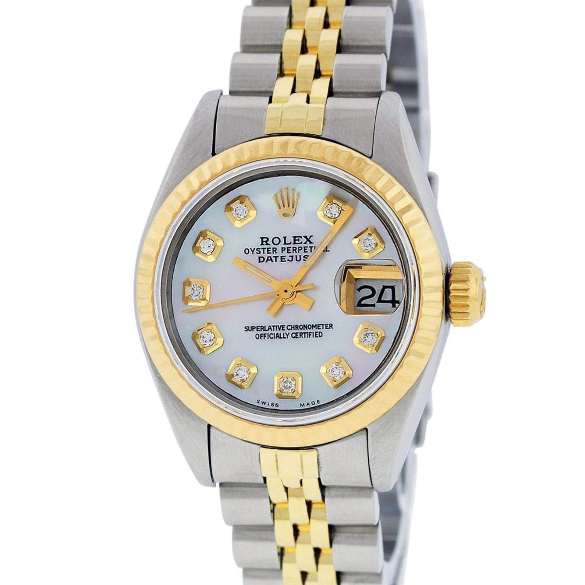Rolex Ladies 2 Tone MOP Diamond 26MM Datejust Wristwatch - Image 2 of 7
