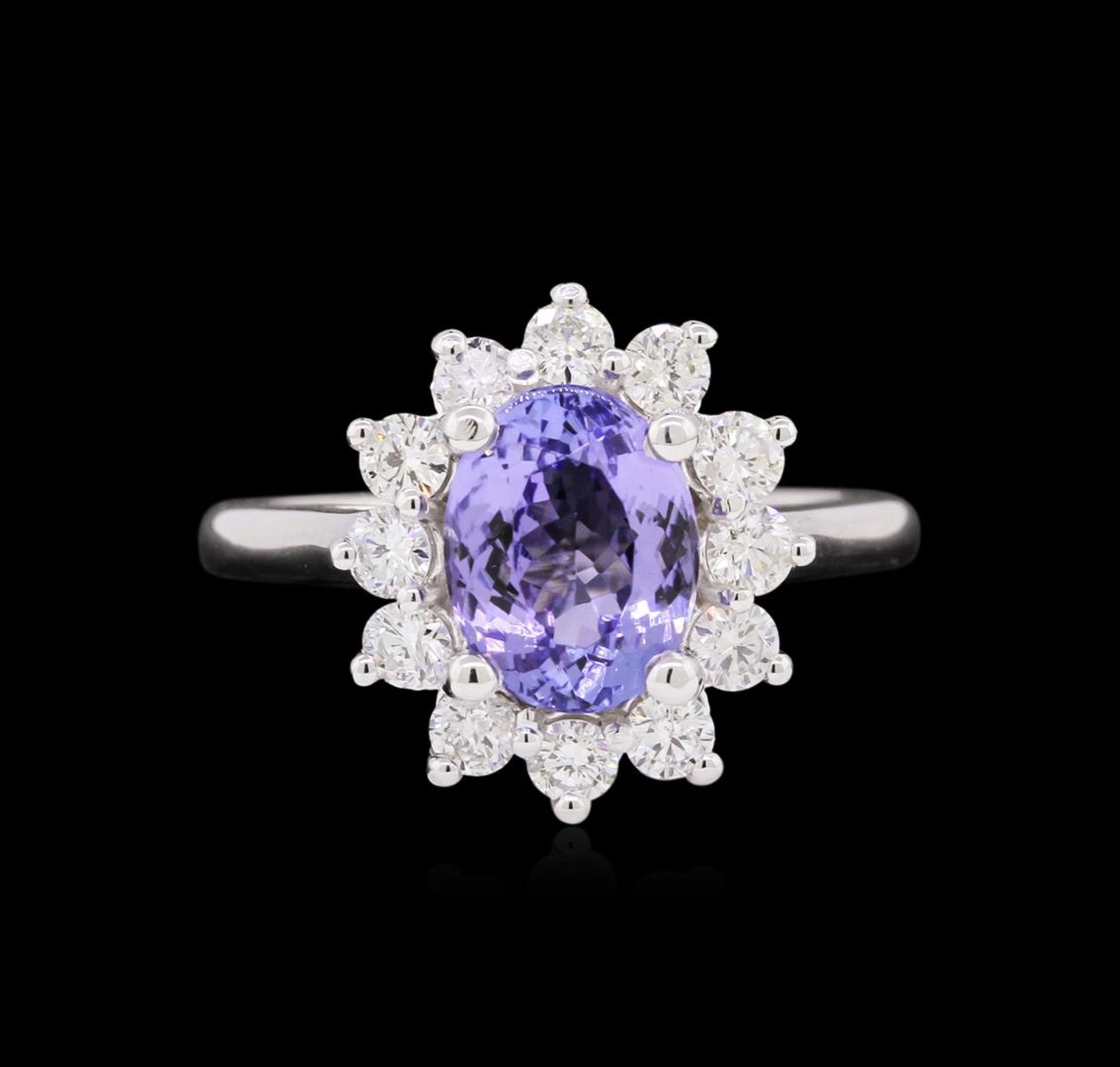 2.07 ctw Tanzanite and Diamond Ring - 14KT White Gold - Image 2 of 3