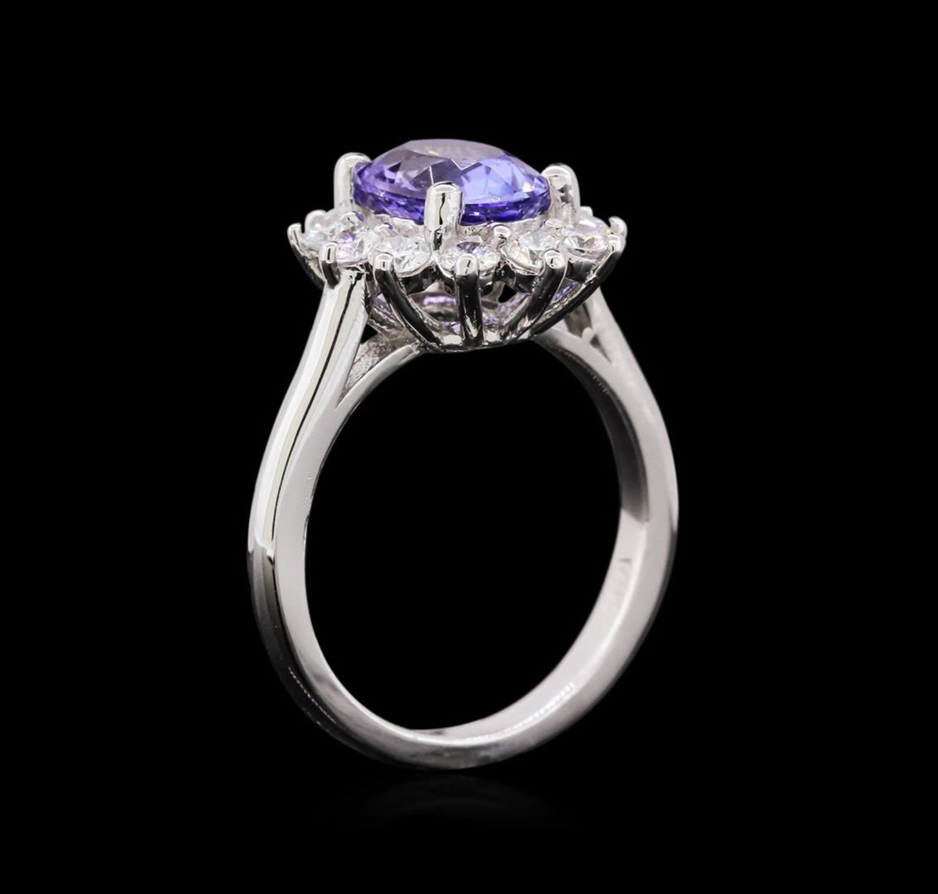 2.07 ctw Tanzanite and Diamond Ring - 14KT White Gold - Image 3 of 3