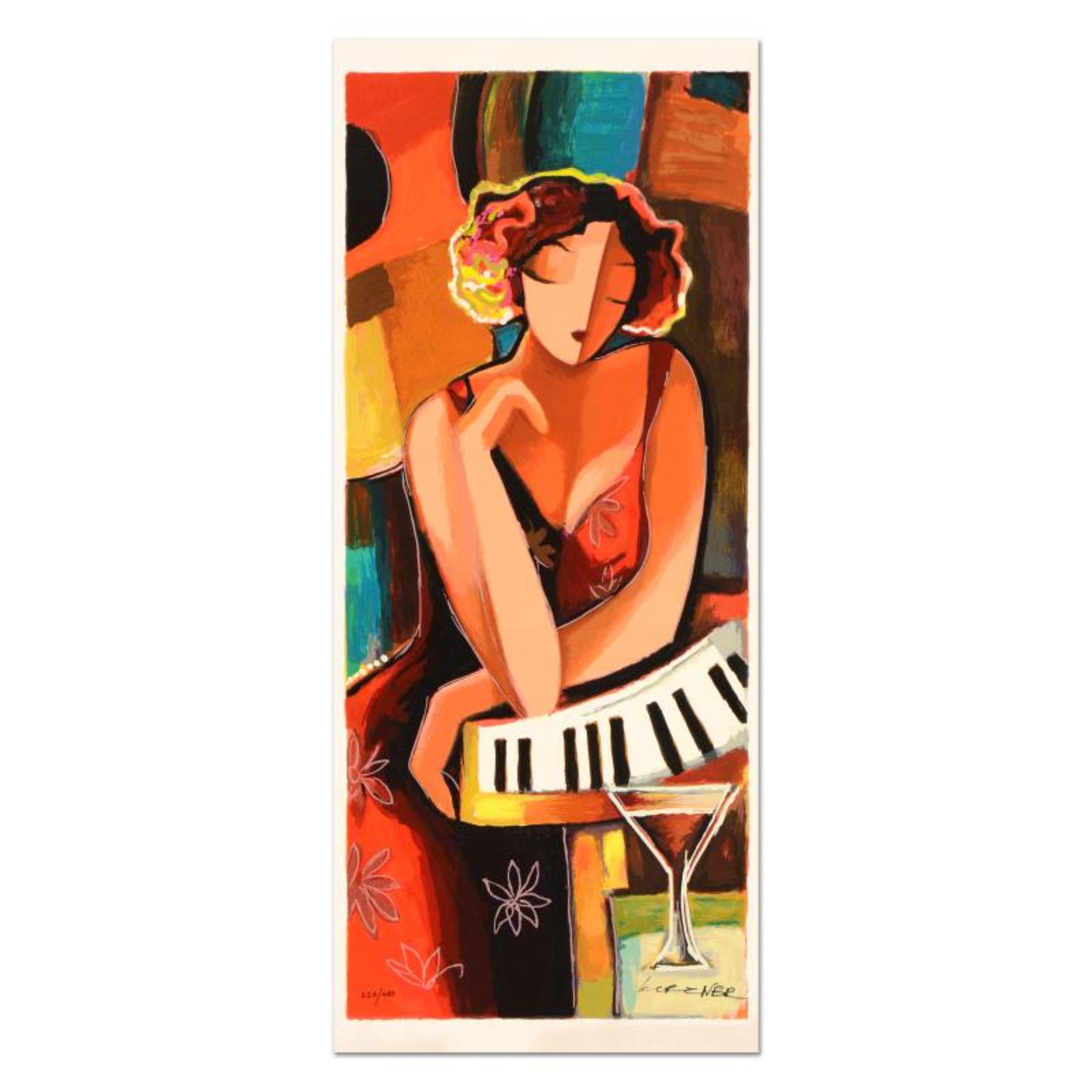 Michael Kerzner, "The Pianist" Limited Edition Serigraph, Numbered and Hand Sign