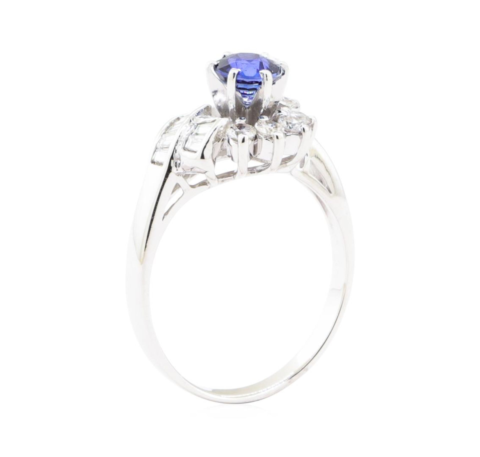 1.13 ctw Sapphire and Diamond Ring - 14KT White Gold - Image 4 of 4