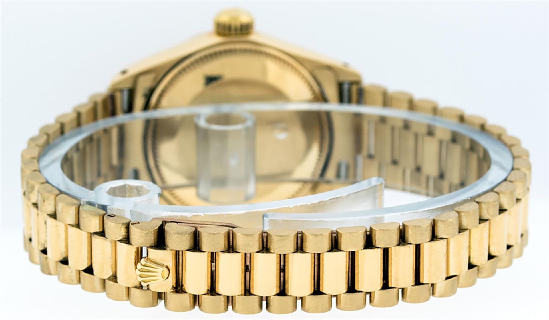 Rolex Ladies 18K Yellow Gold Champagne Diamond Datejust President Wristwatch - Image 9 of 9