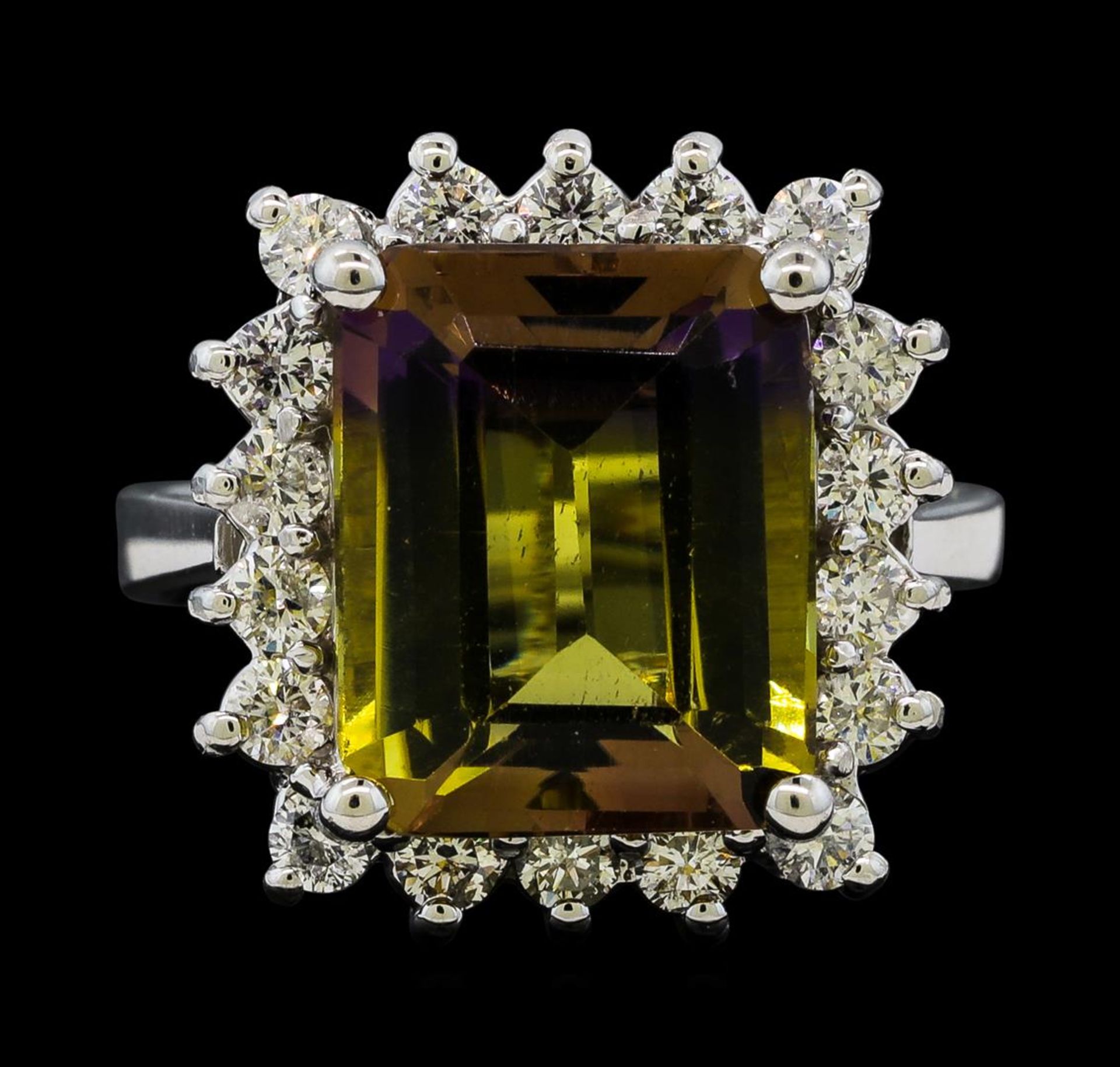 4.62 ctw Ametrine Quartz and Diamond Ring - 14KT White Gold - Image 2 of 4