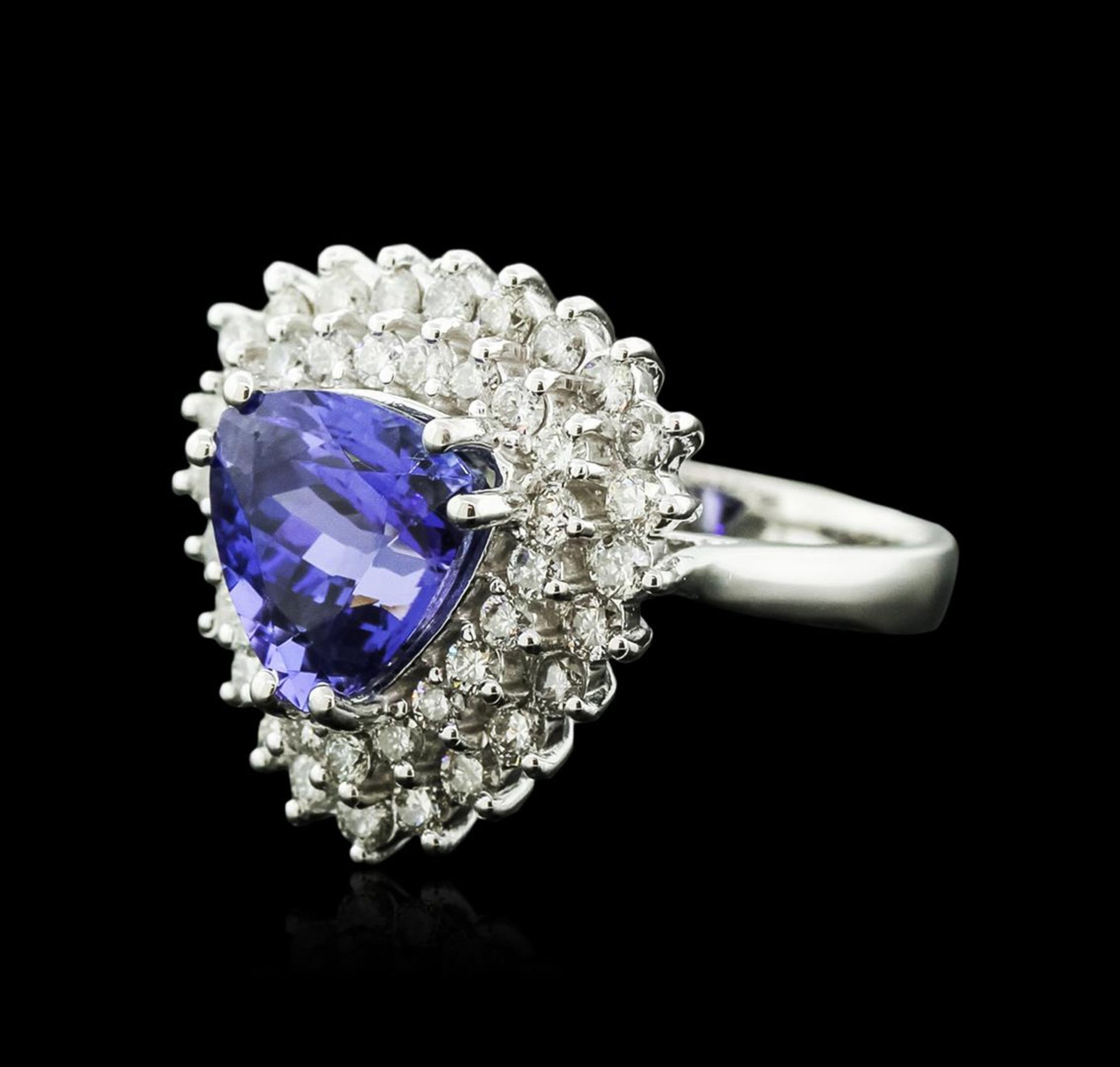 14KT White Gold 4.94 ctw Tanzanite and Diamond Ring