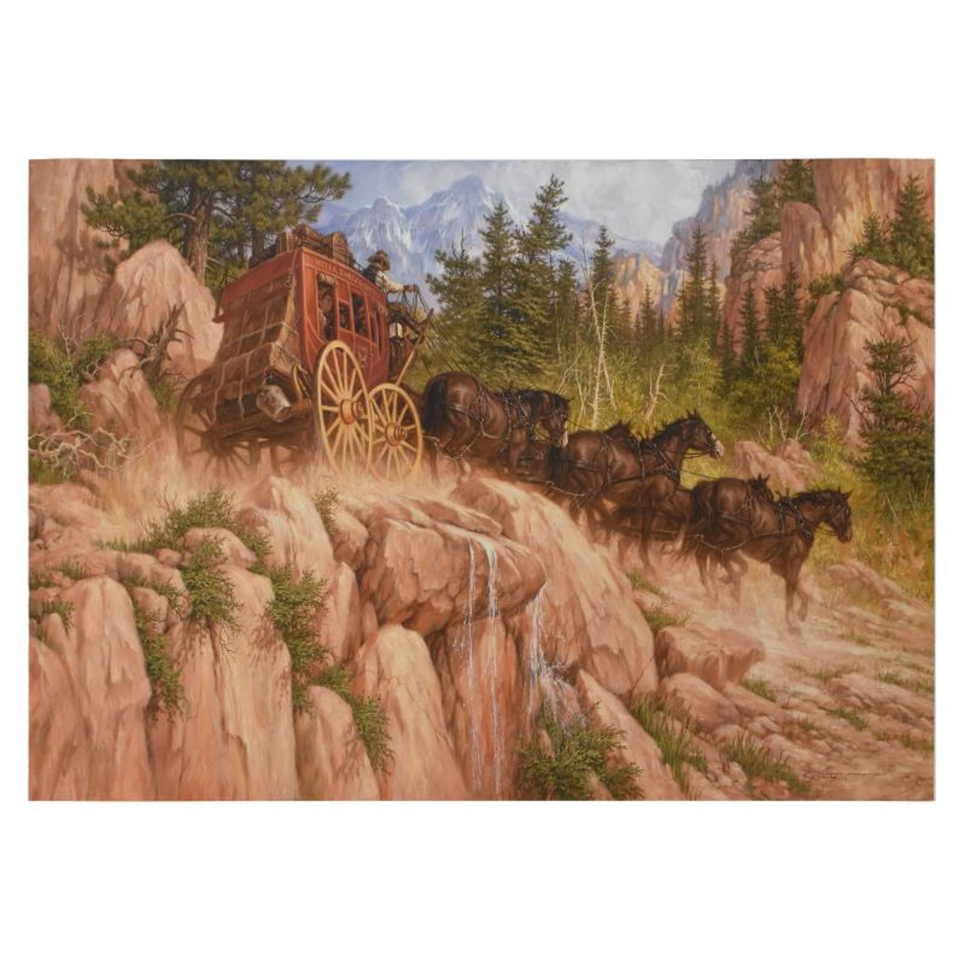 Larry Fanning, "Last Stage to Denver" Limited Edition on Canvas, APL Numbered an
