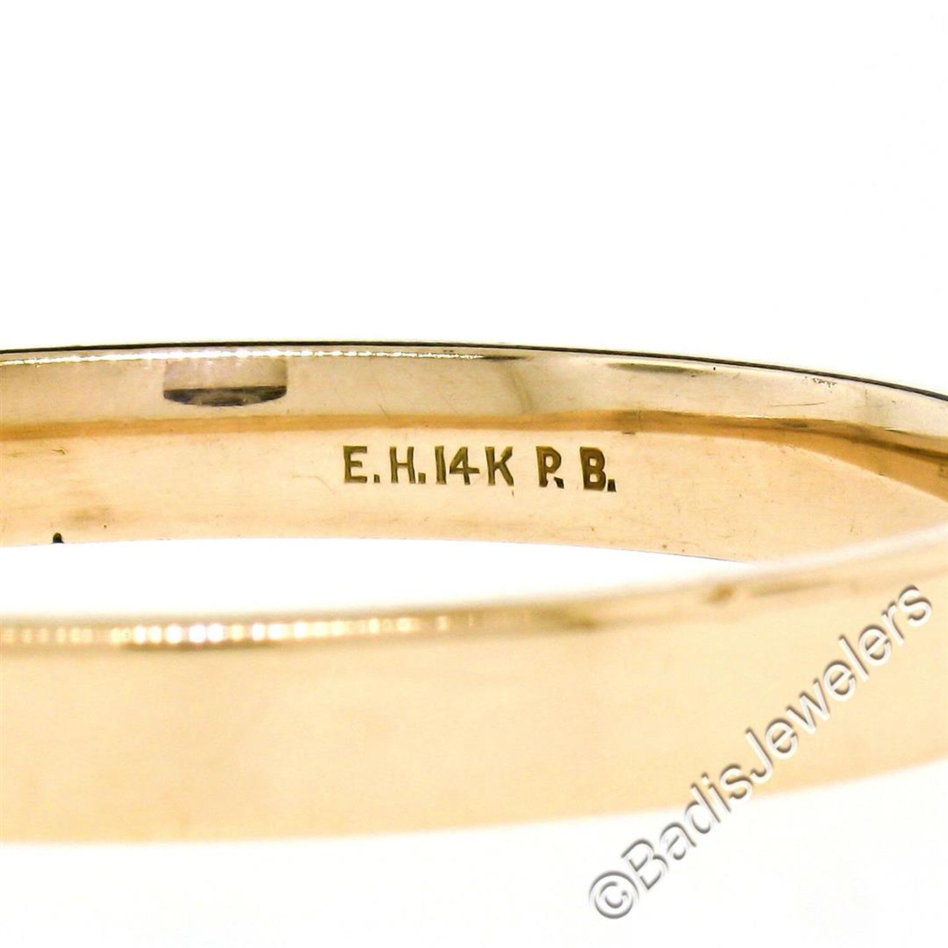 Vintage 14kt Rose Gold Etched Open Bangle Baby Bracelet - Image 4 of 6