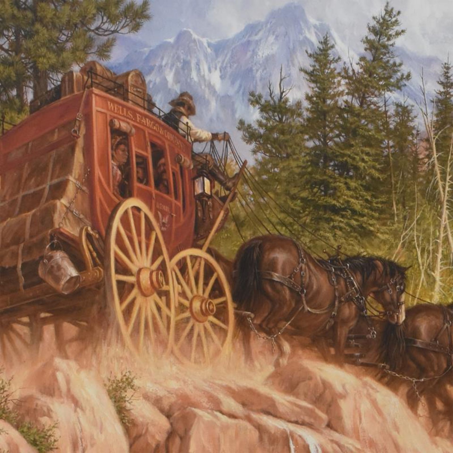 Larry Fanning, "Last Stage to Denver" Limited Edition on Canvas, APL Numbered an - Image 3 of 3