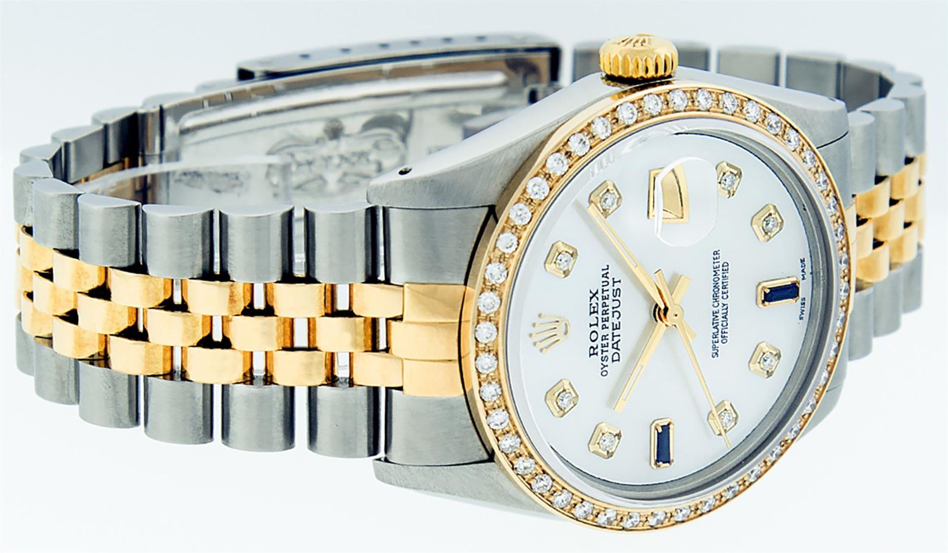 Rolex Mens 2 Tone Mother Of Pearl Diamond 36MM Datejust Wristwatch - Image 4 of 9