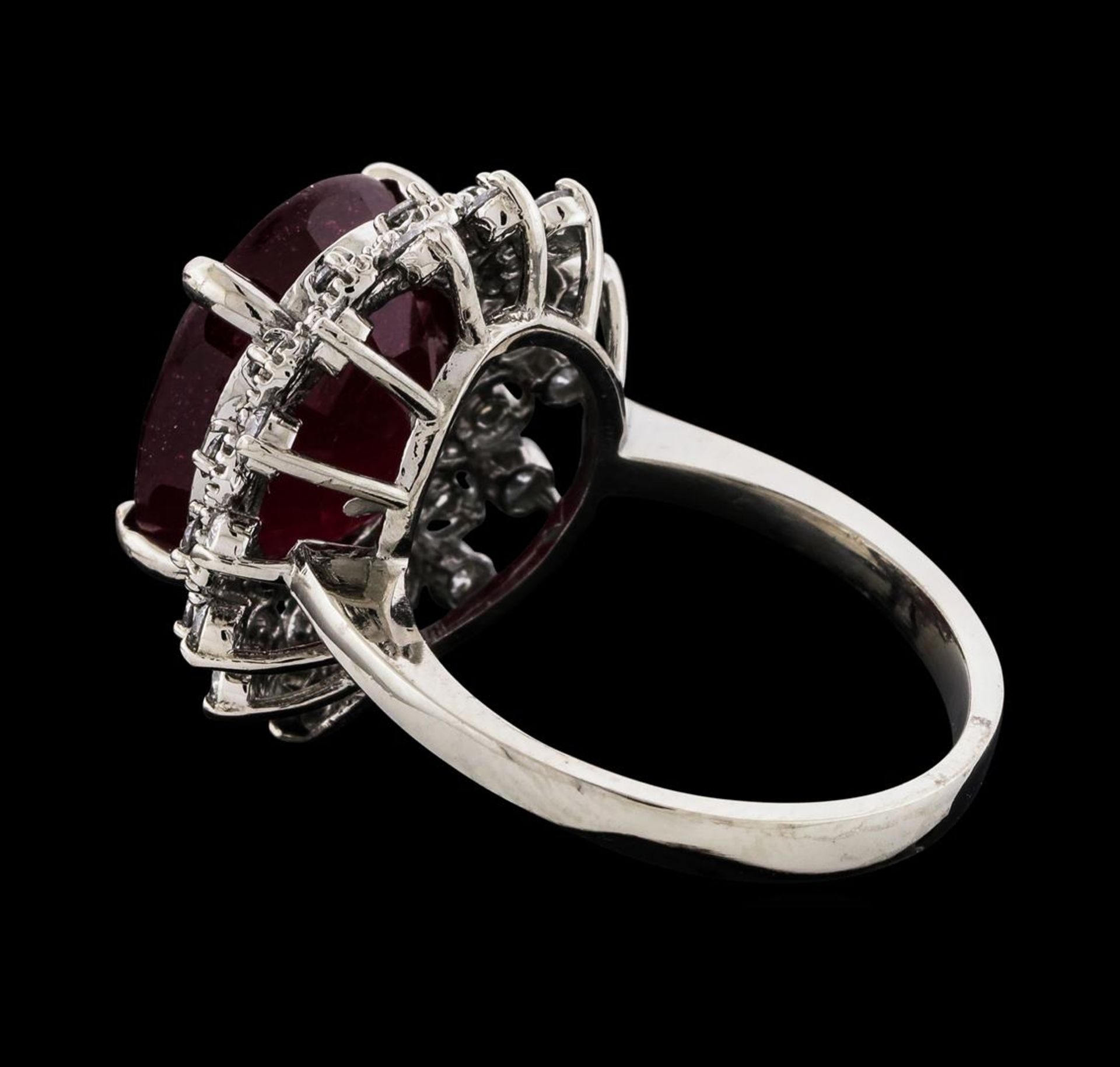 10.75 ctw Ruby and Diamond Ring - 14KT White Gold - Image 3 of 4