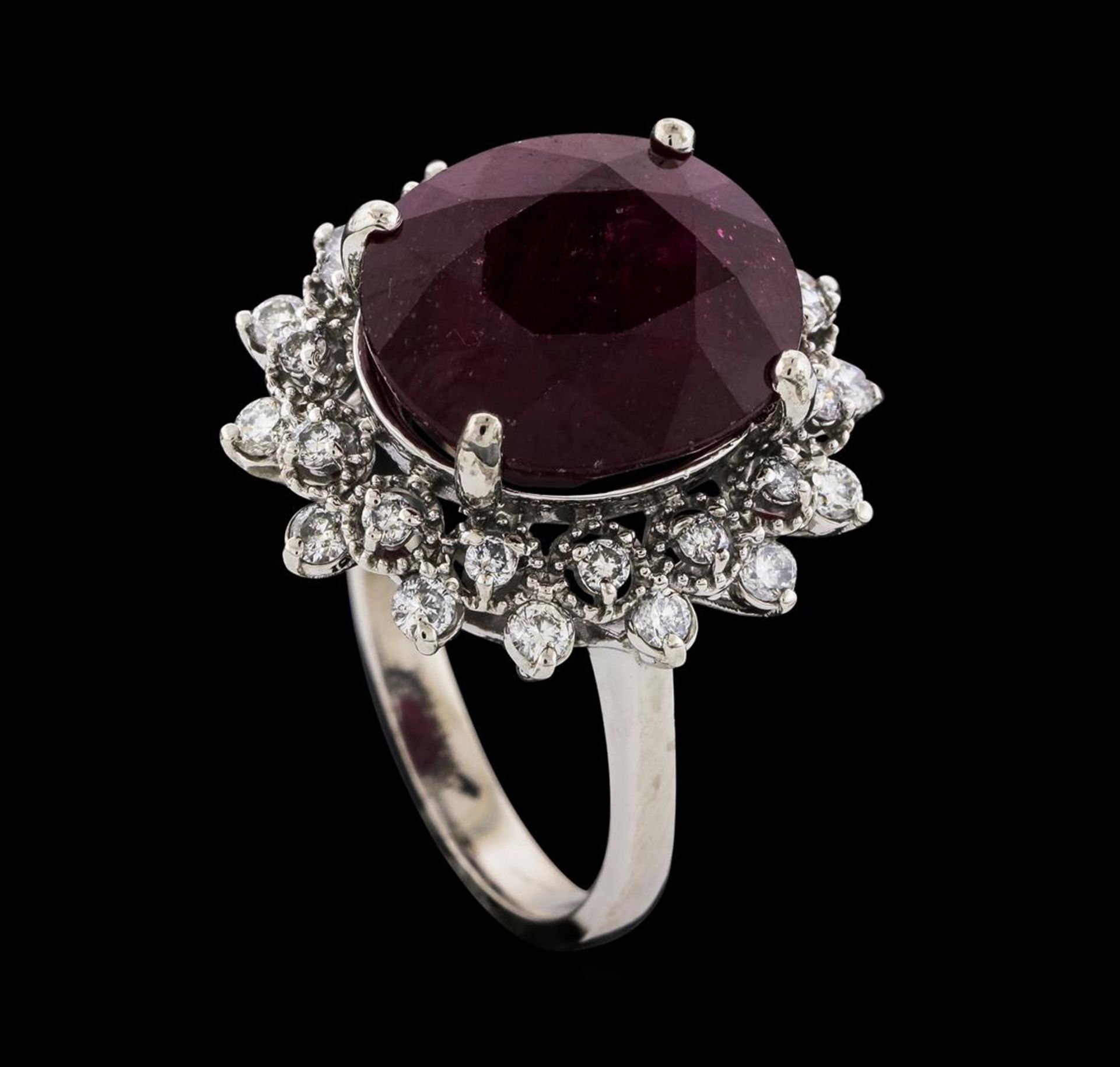 10.75 ctw Ruby and Diamond Ring - 14KT White Gold - Image 4 of 4