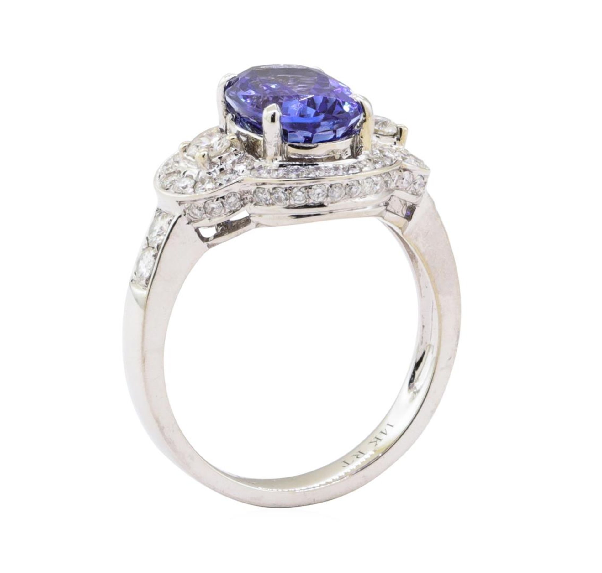 2.88 ctw Tanzanite and Diamond Ring - 14KT White Gold - Image 4 of 5