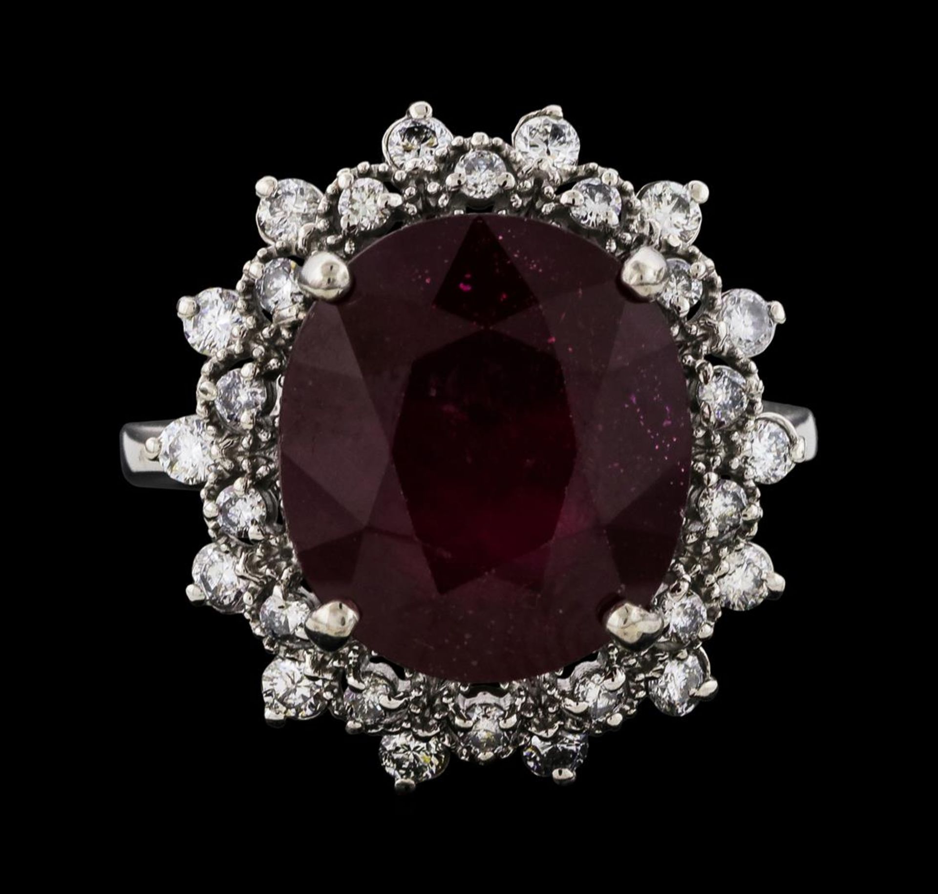 10.75 ctw Ruby and Diamond Ring - 14KT White Gold - Image 2 of 4
