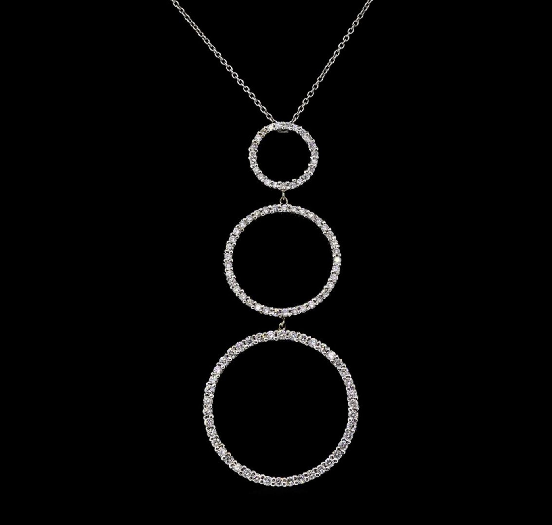 1.03 ctw Diamond Circle Pendant with Chain - 18KT White Gold - Image 2 of 2