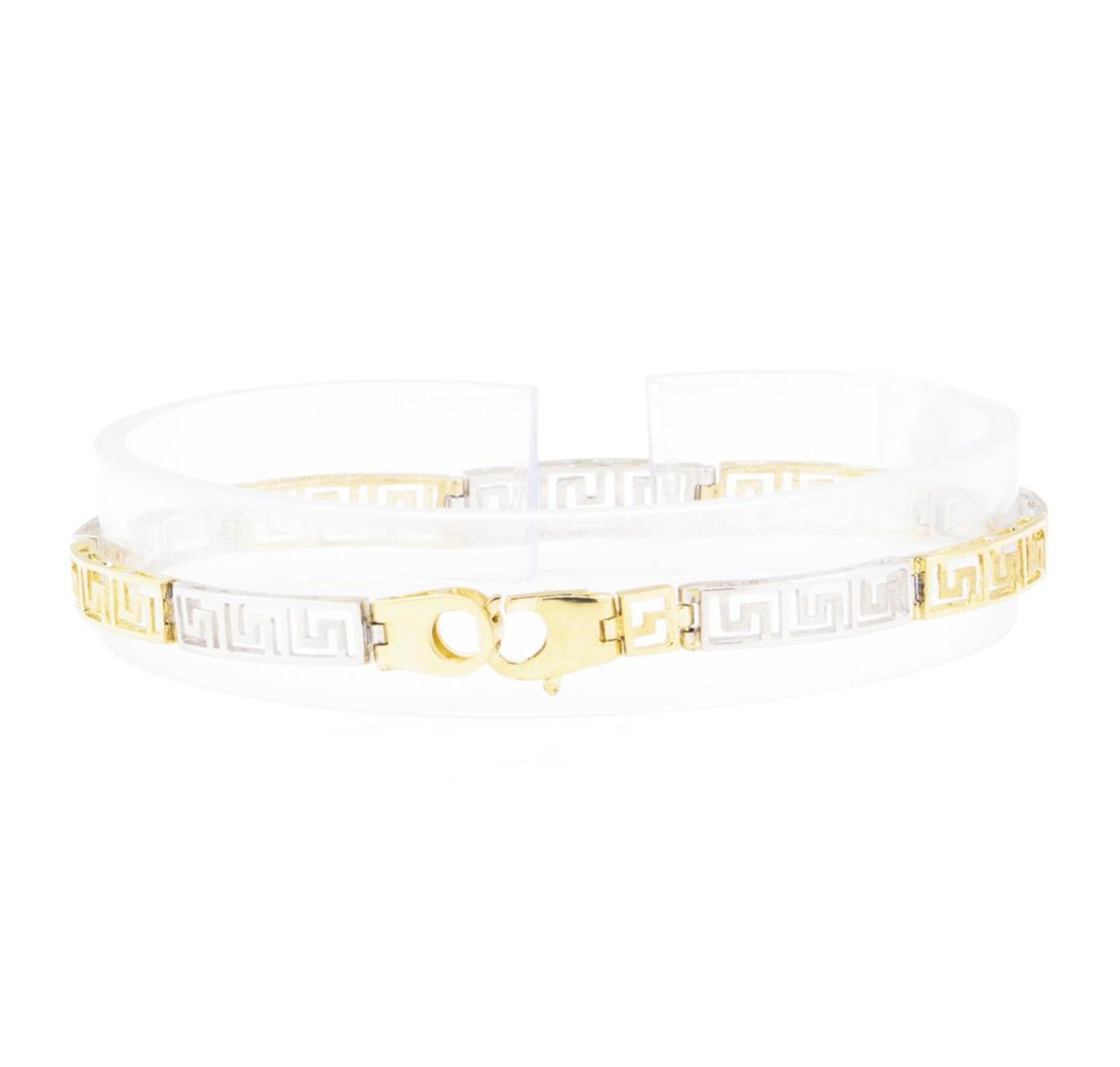 Greek Key Bracelet - 14KT Yellow and White Gold - Image 2 of 2