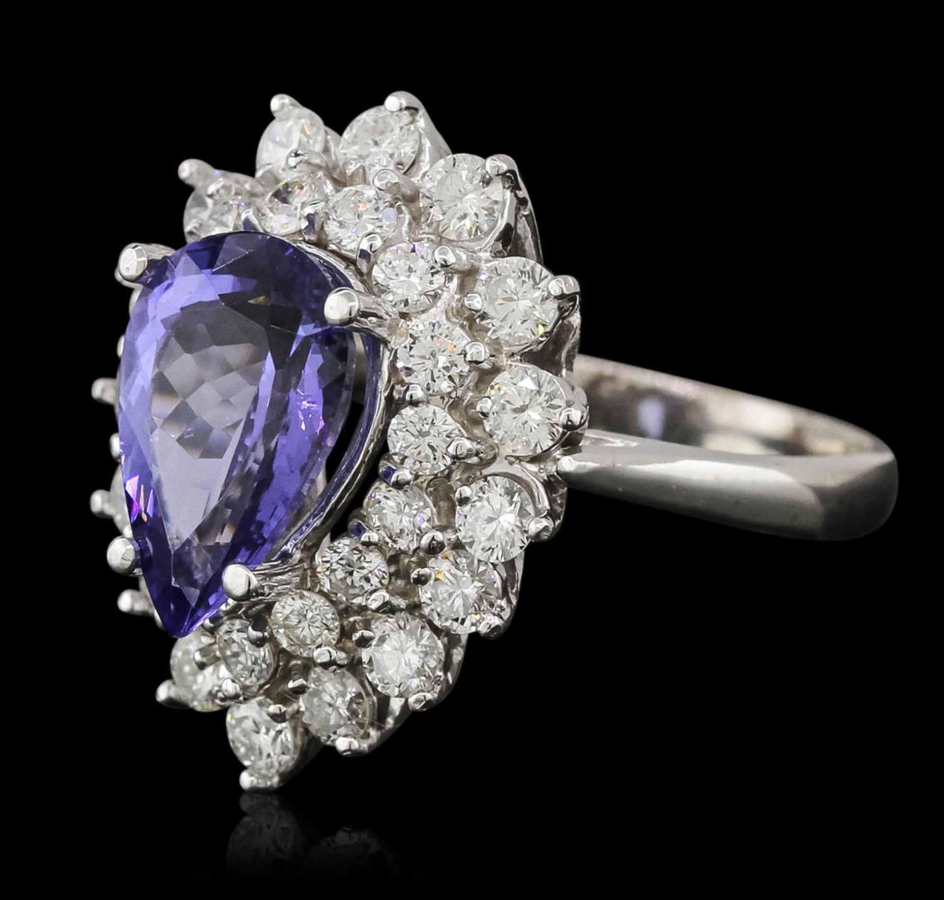 14KT White Gold 3.69 ctw Tanzanite and Diamond Ring