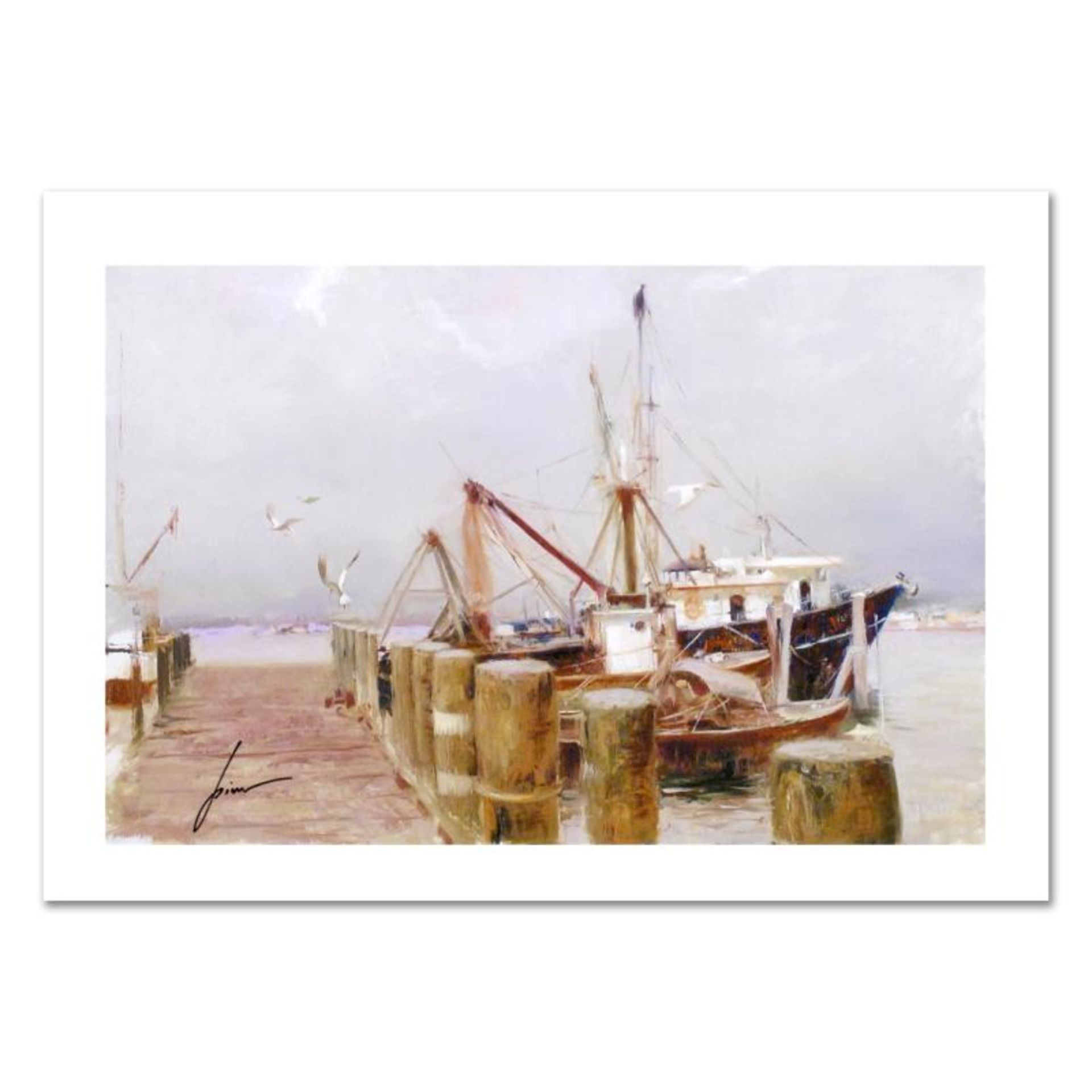 Pino (1931-2010), "Safe Harbor" Limited Edition on Canvas, Numbered and Hand Sig