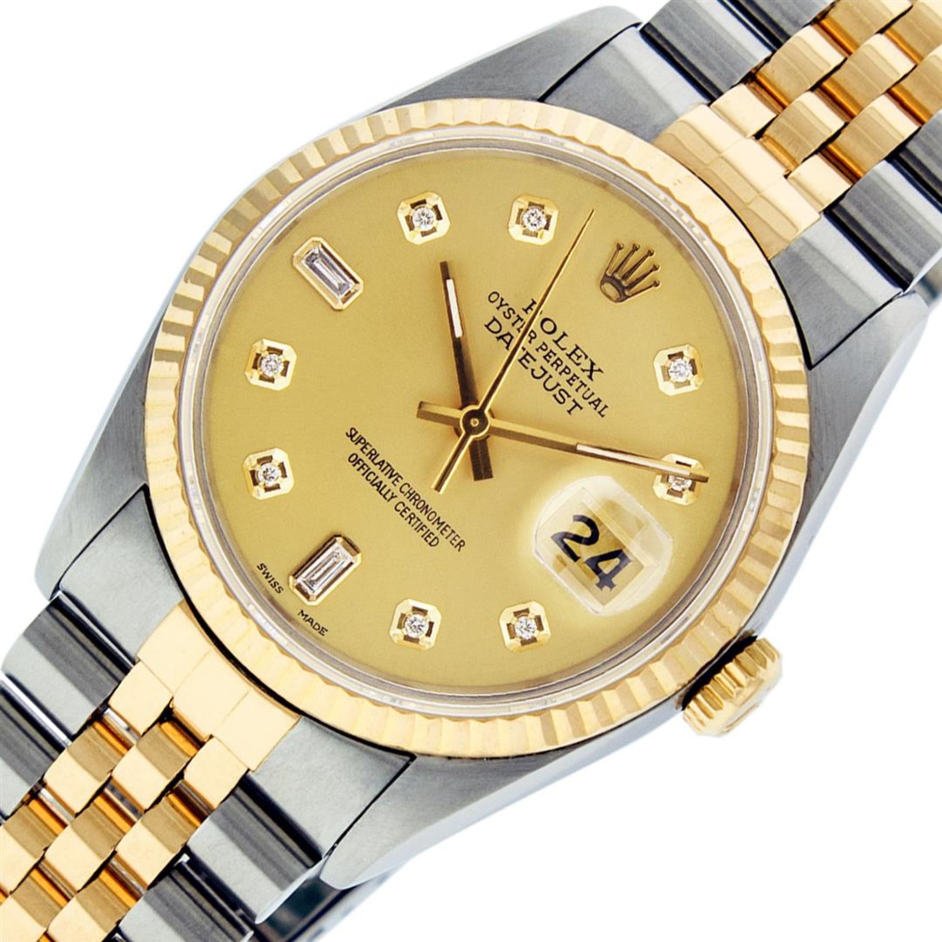 Rolex Mens 2 Tone Champagne Diamond 36MM Datejust Wristwatch - Image 2 of 9