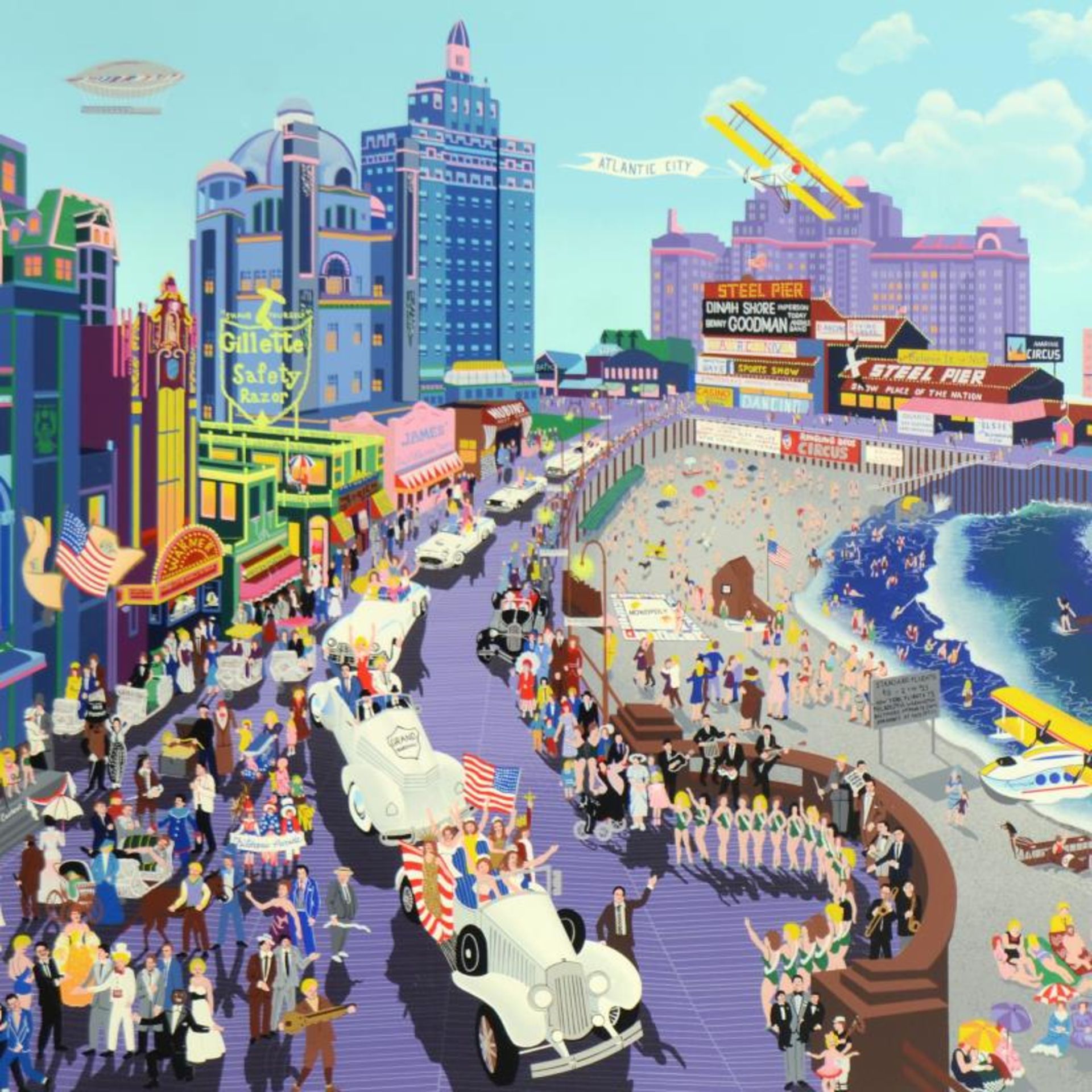 Melanie Taylor Kent, "Boardwalk of Atlantic City" Limited Edition Serigraph (44" - Image 2 of 2