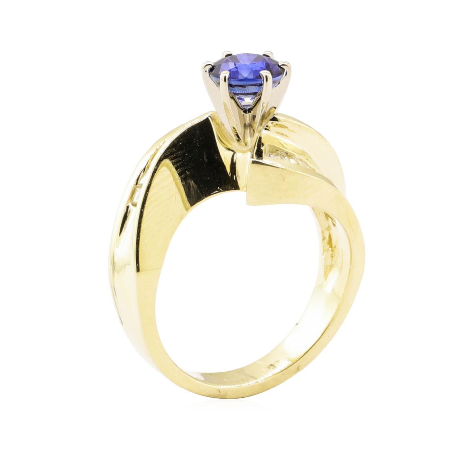 1.51 ctw Blue Sapphire And Diamond Ring - 14KT Yellow Gold - Image 4 of 5