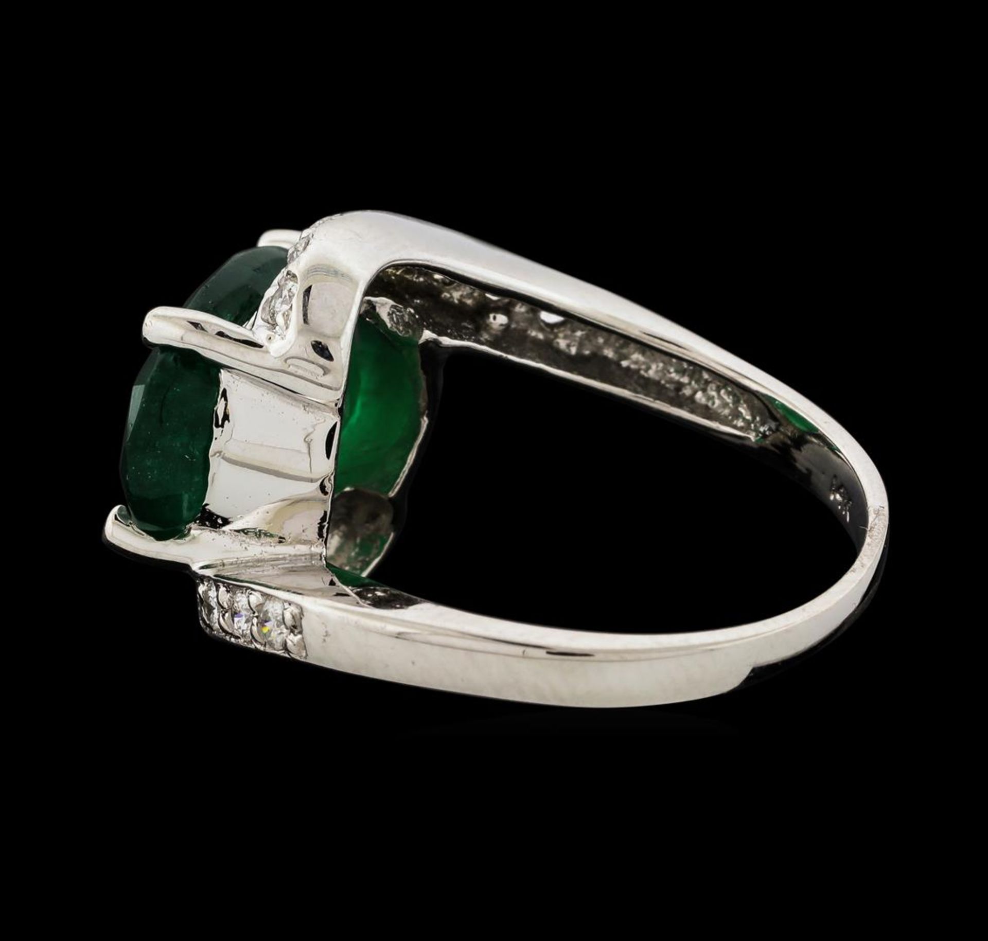 4.91 ctw Emerald and Diamond Ring - 14KT White Gold - Image 3 of 4