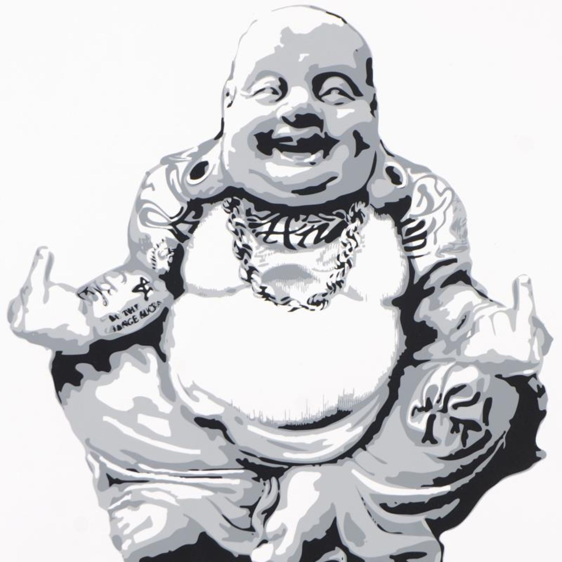 Padhia Avocado, "Gangsta Buddha" Limited Edition Silkscreen, Numbered and Hand S - Image 2 of 2