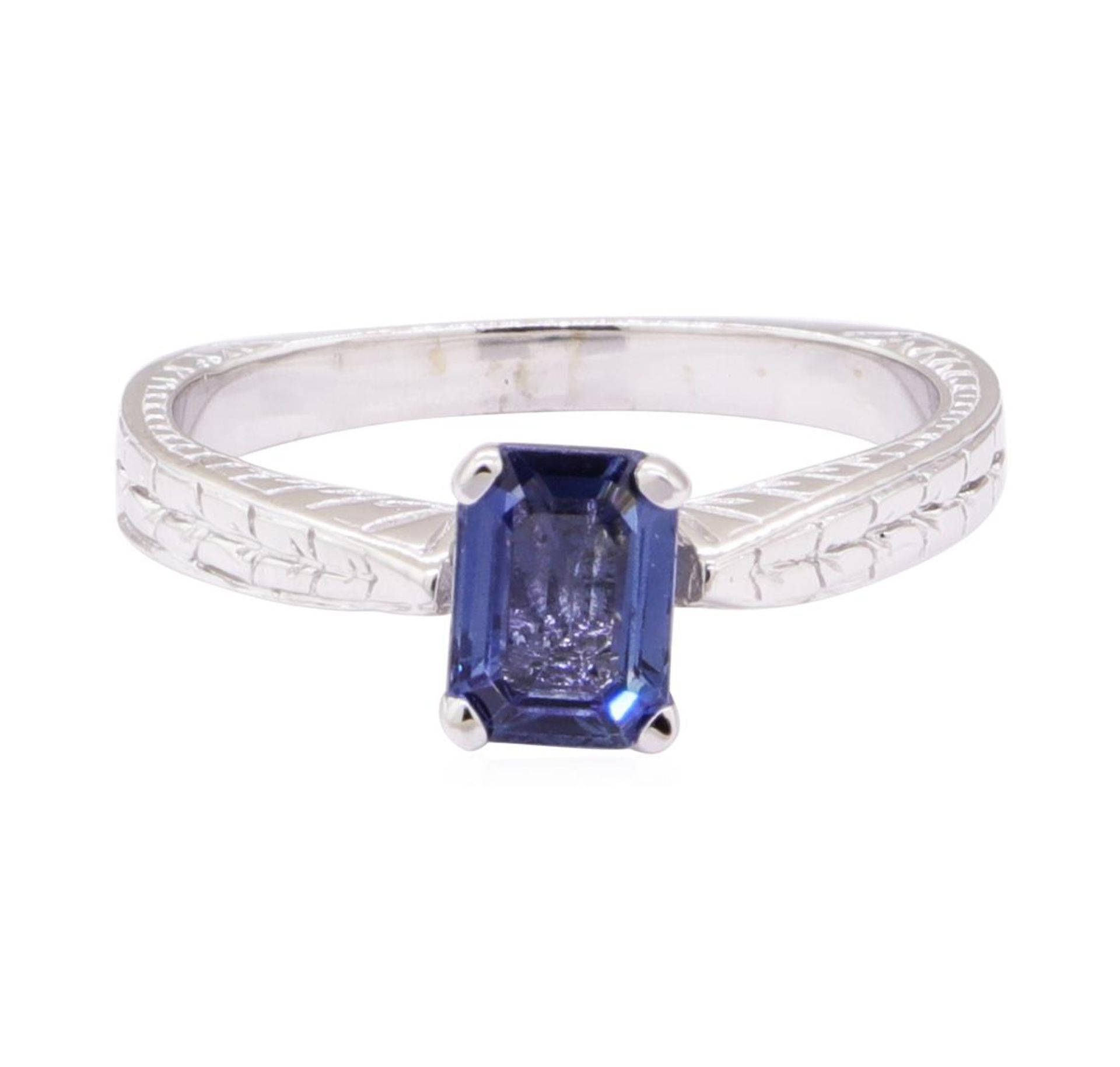 1.09 ctw Blue Sapphire Solitaire Ring - 14KT White Gold - Image 2 of 4