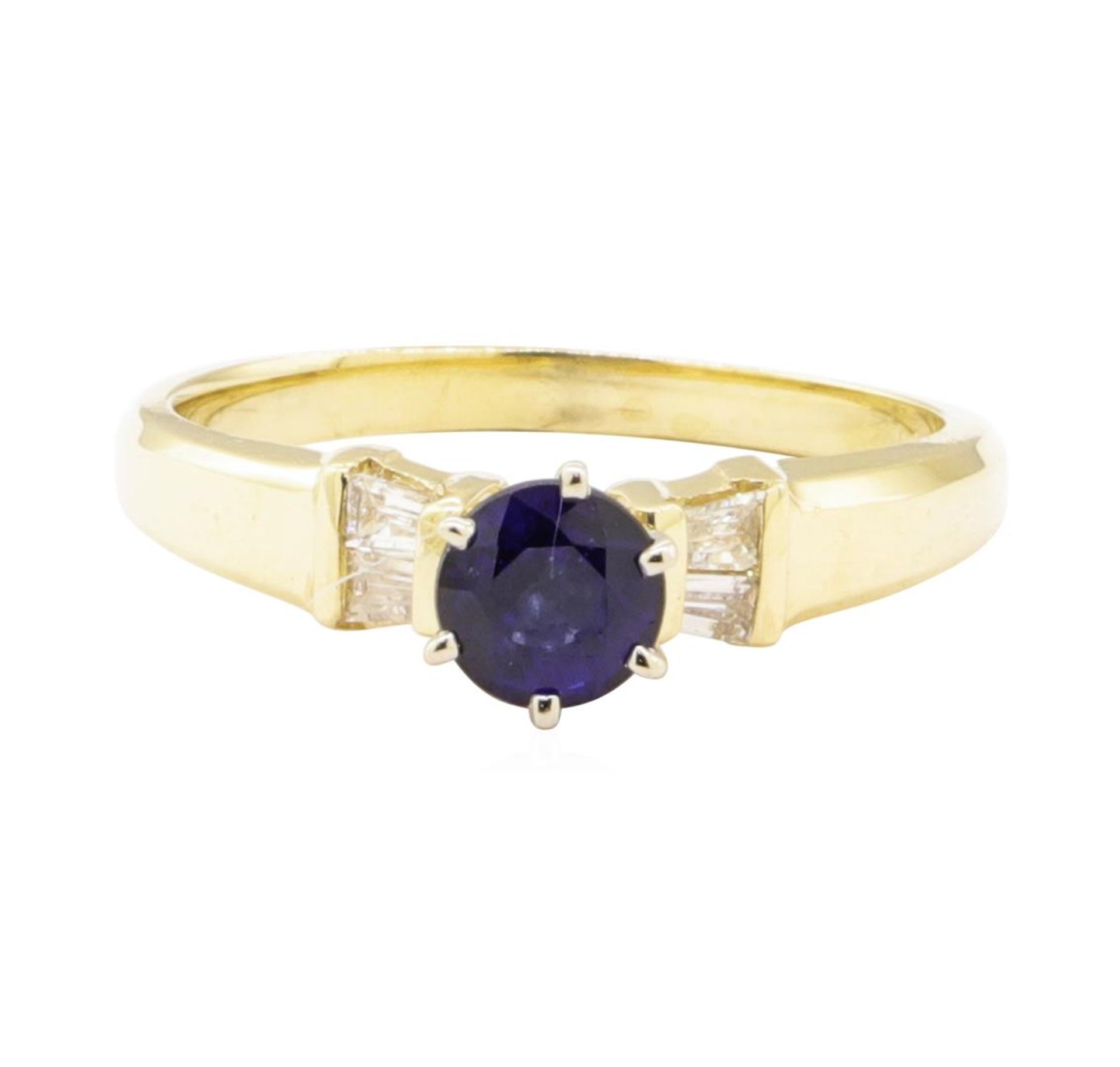 0.98 ctw Blue Sapphire and Diamond Ring - 14KT Yellow Gold - Image 2 of 4