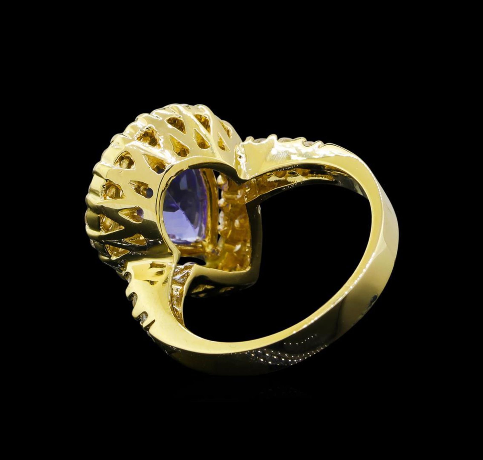 3.46 ctw Tanzanite and Diamond Ring - 14KT Yellow Gold - Image 3 of 5