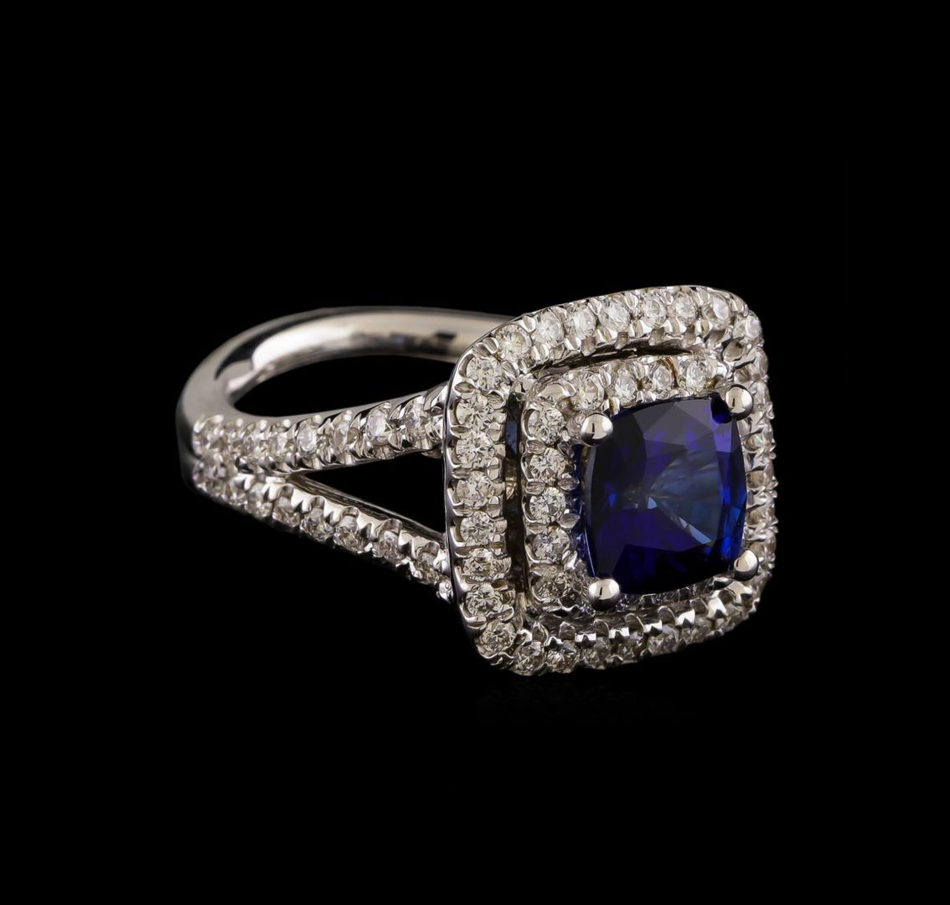 14KT White Gold 2.72 ctw Sapphire and Diamond Ring