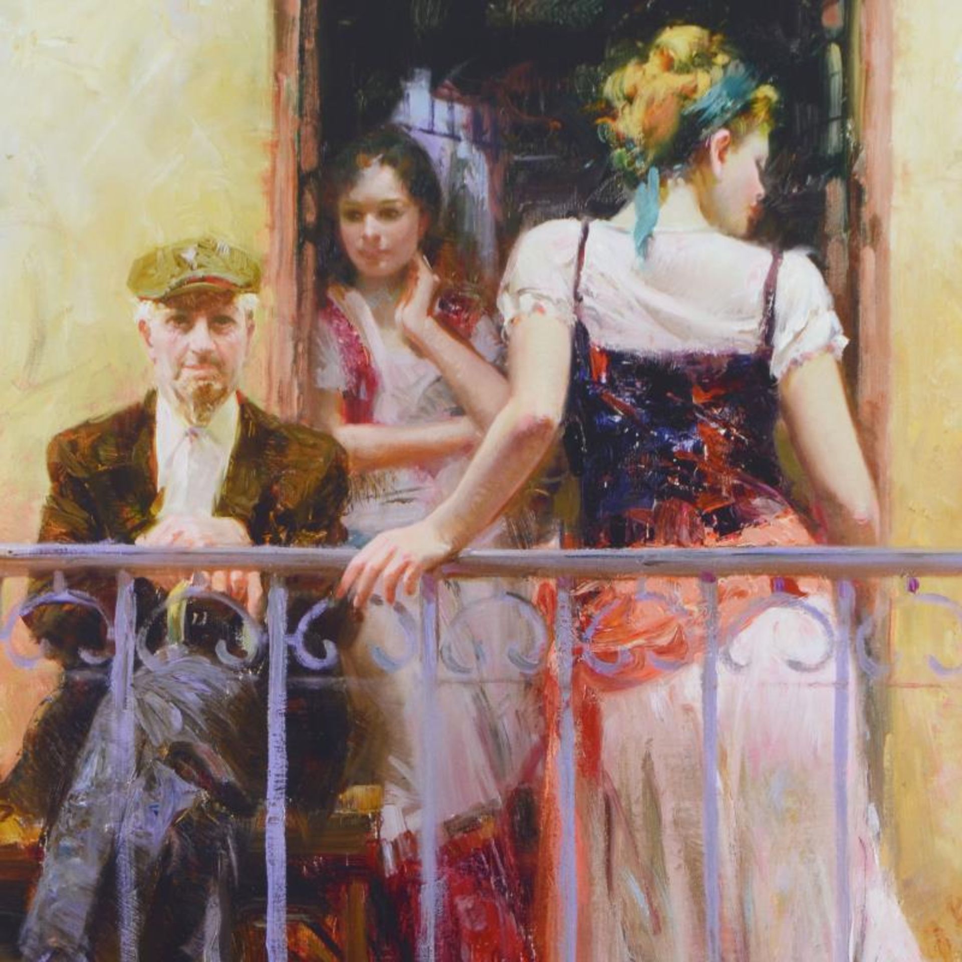 Pino (1939-2010), "Family Time" Limited Edition Artist-Embellished Giclee on Can - Image 2 of 3
