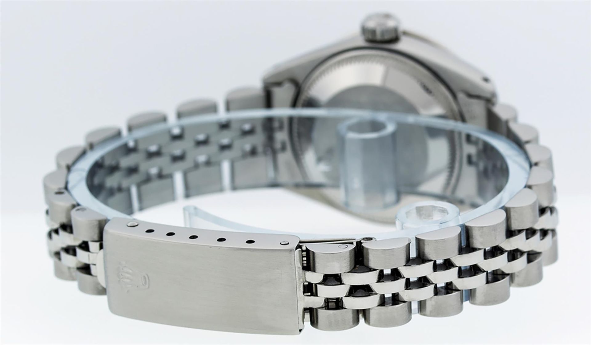 Rolex Ladies Stainless Steel Ice Blue Diamond & Sapphire Datejust Wristwatch - Image 6 of 9