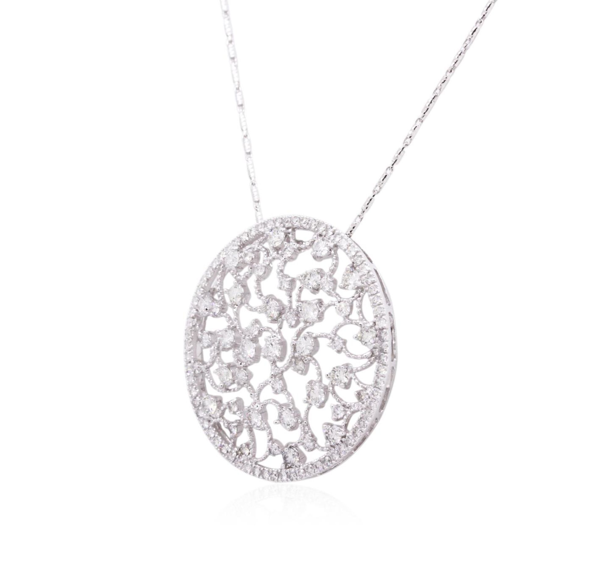 14KT White Gold 1.25 ctw Diamond Pendant With Chain - Image 3 of 4