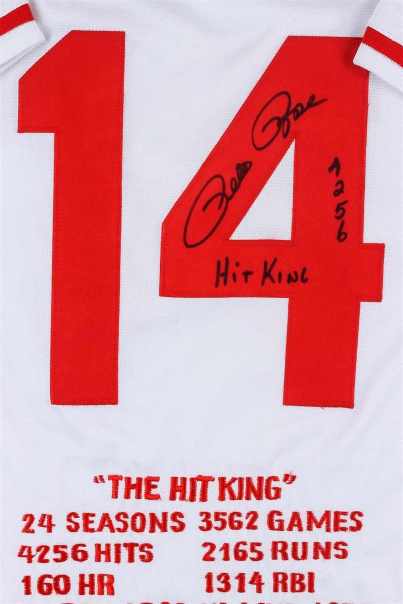 Cincinnati Reds Pete Rose Autographed Jersey With Stats - Image 2 of 3