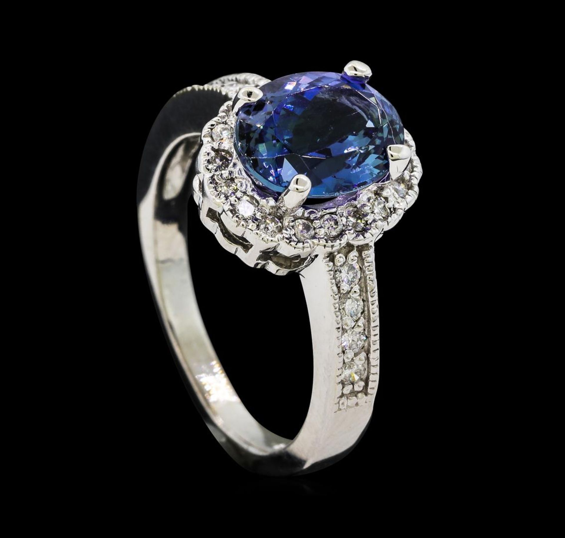 2.65 ctw Tanzanite and Diamond Ring - 14KT White Gold - Image 4 of 4