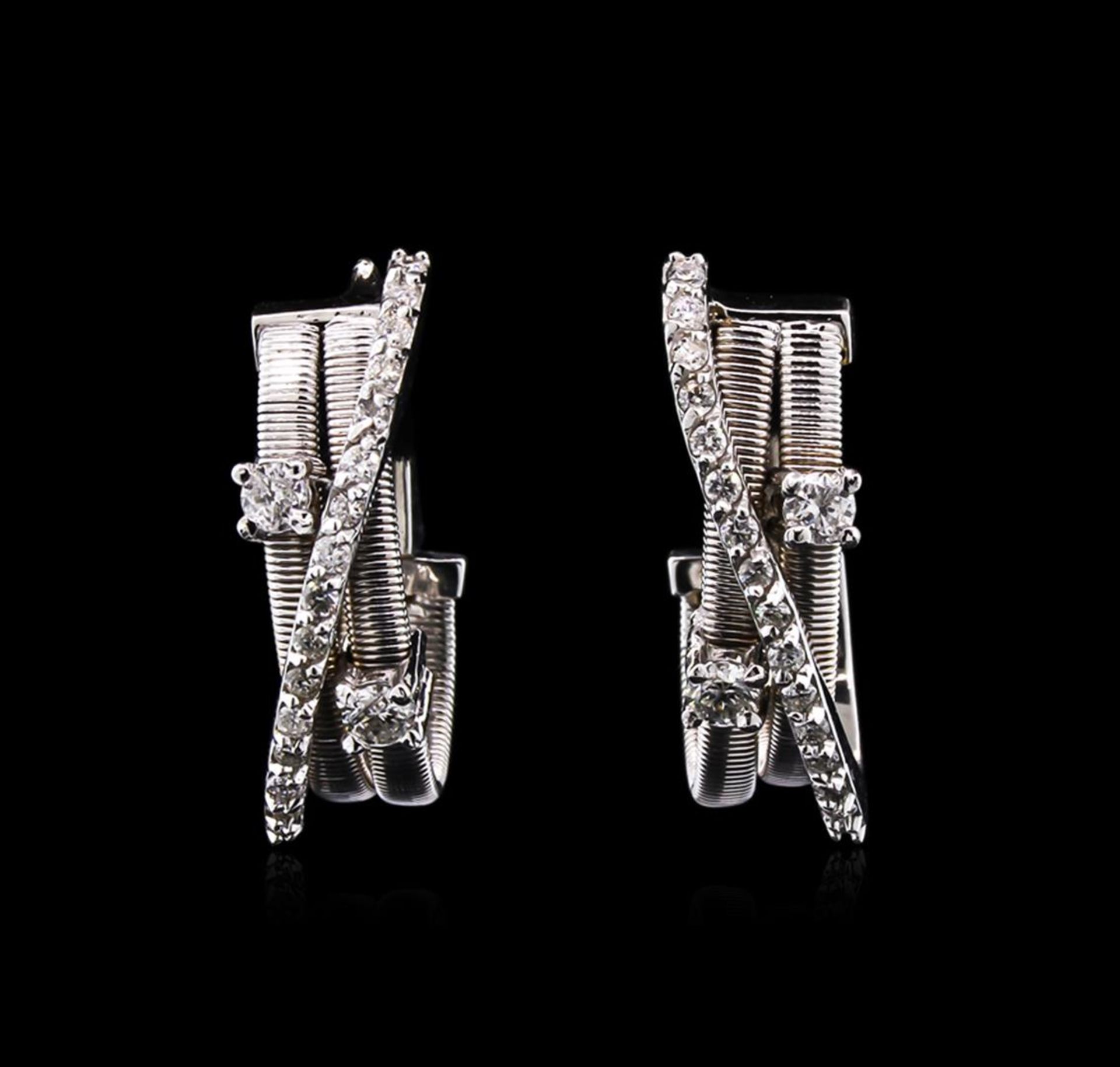 0.52 ctw Diamond Earrings - 14KT White Gold - Image 2 of 2