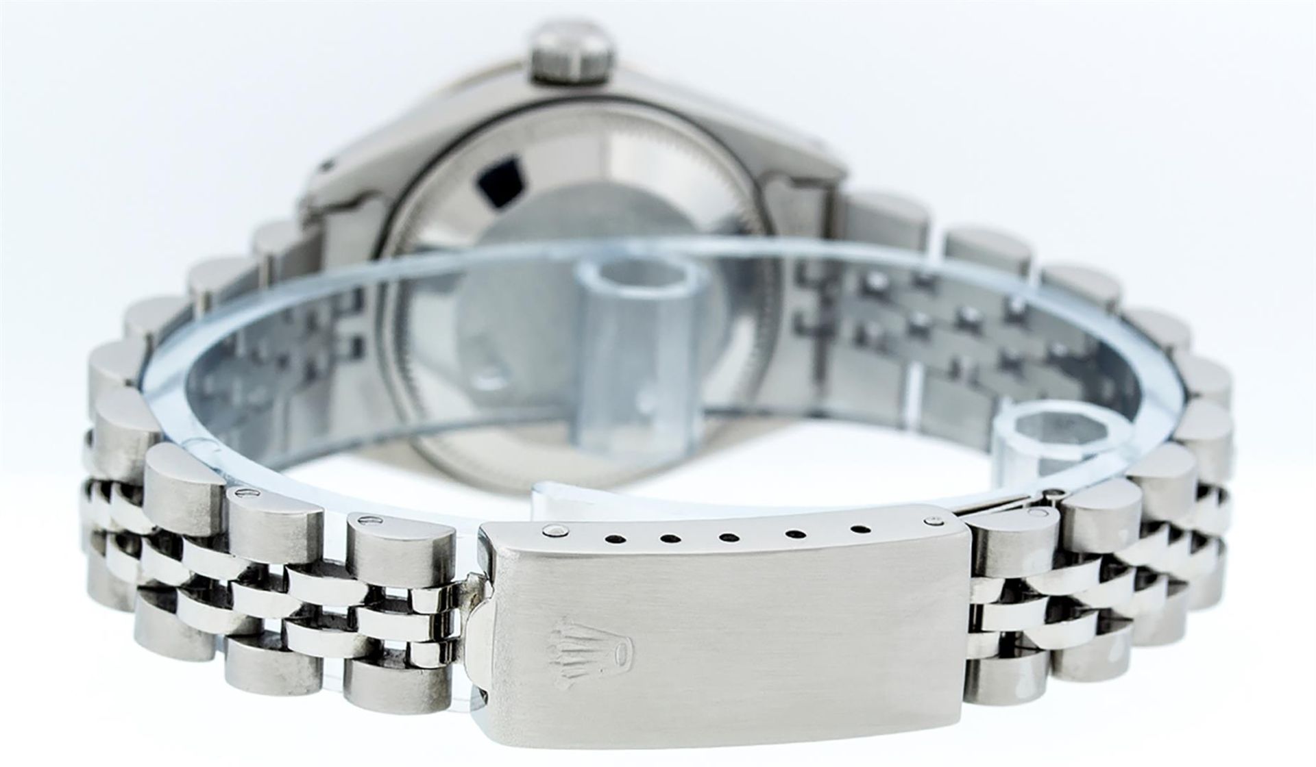 Rolex Ladies Stainless Steel Ice Blue Diamond & Sapphire Datejust Wristwatch - Image 9 of 9