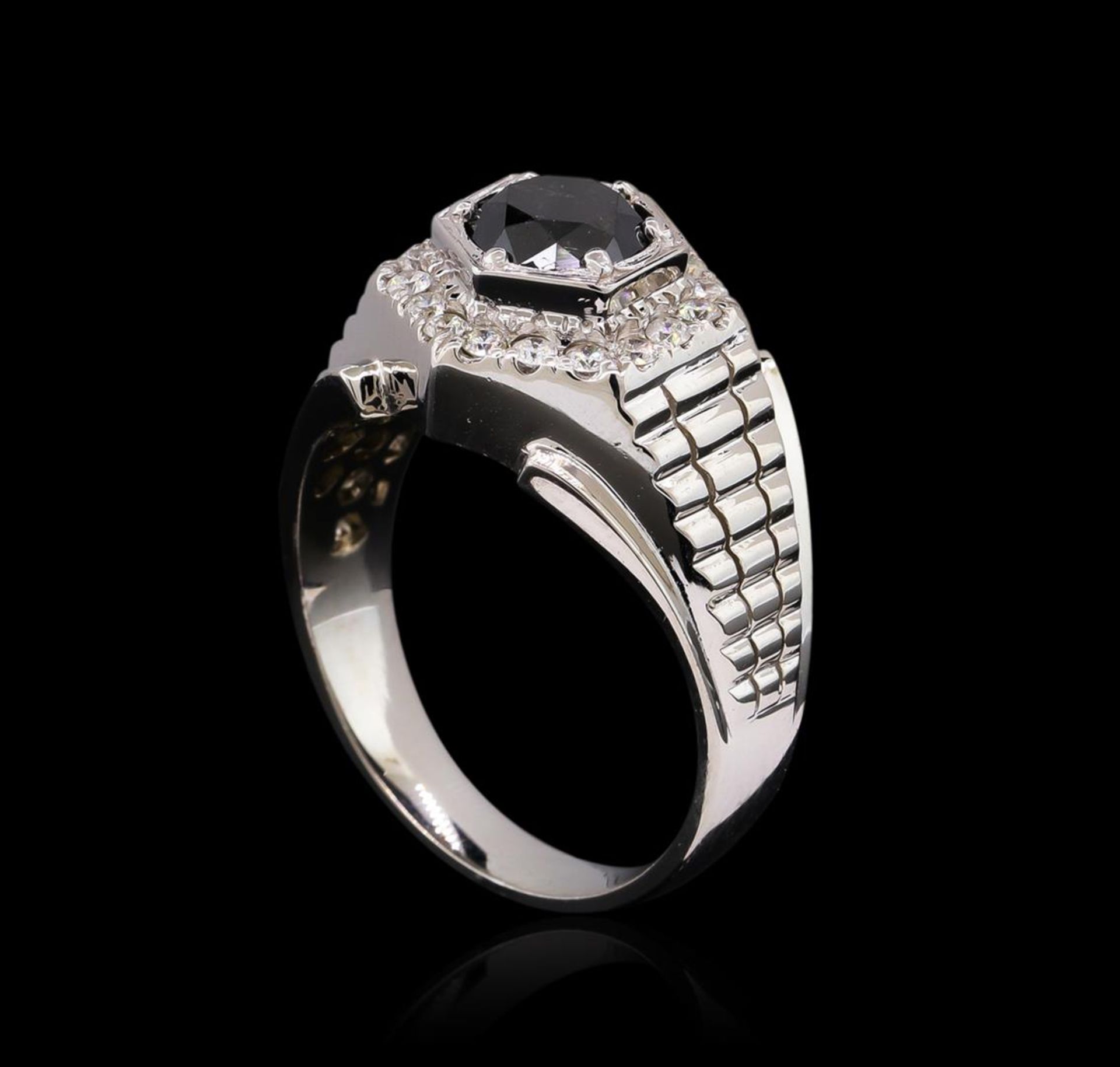 2.55 ctw Black Diamond Ring - 14KT White Gold - Image 4 of 4