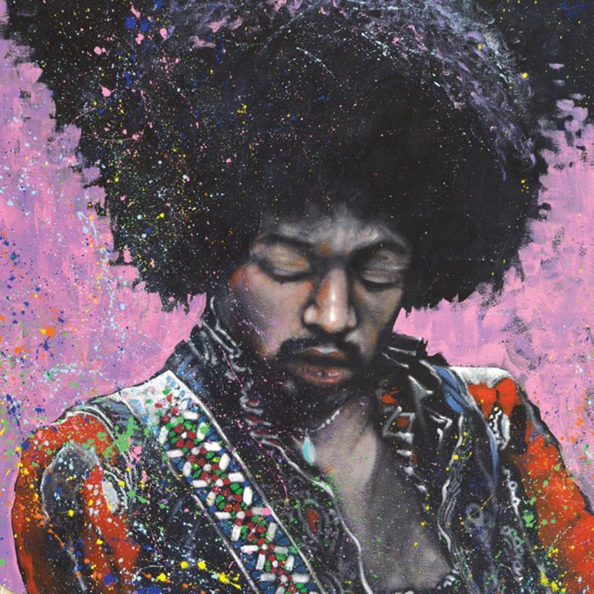 "Jimi" Limited Edition Giclee on Canvas by Stephen Fishwick, Numbered and Signed - Image 2 of 3