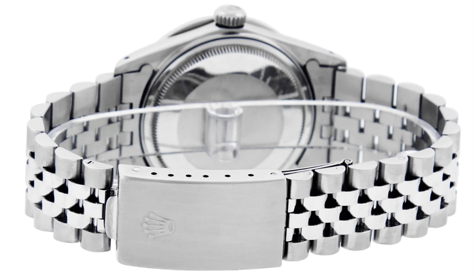 Rolex Mens SS Meteorite Diamond & Ruby Channel Set Diamond Datejust Wristwatch 3 - Image 6 of 9