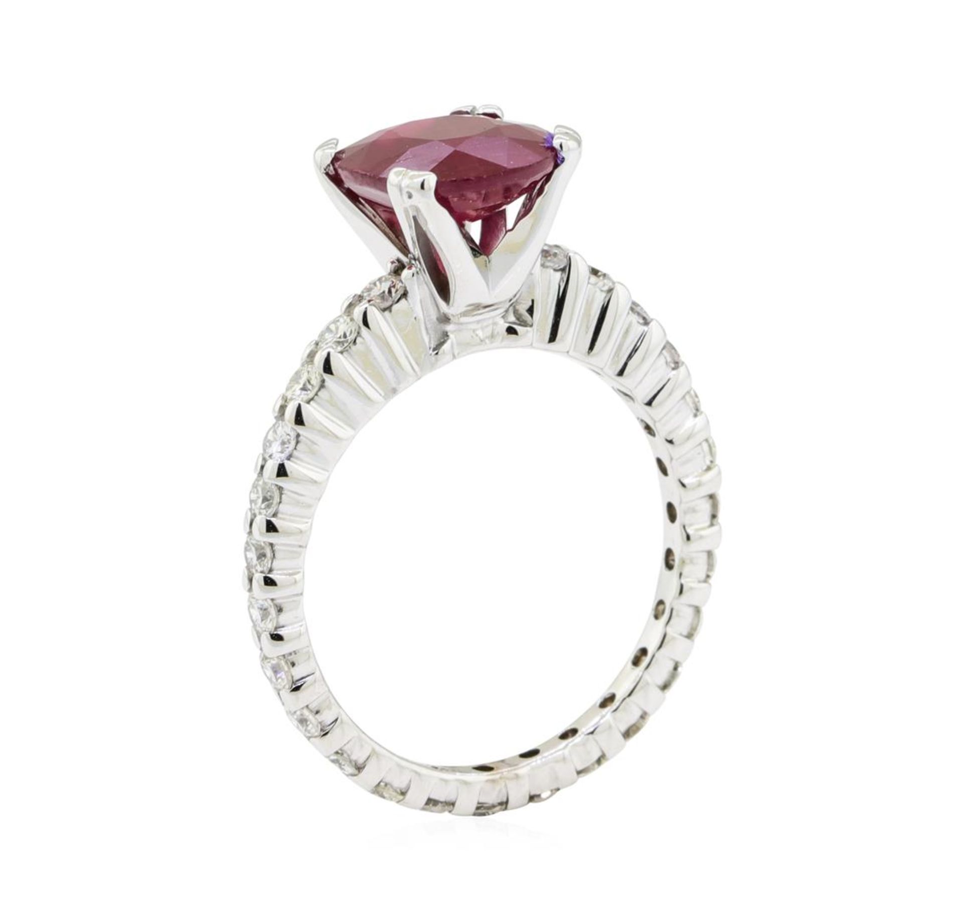 4.80 ctw Ruby and Diamond Ring - 14KT White Gold - Image 4 of 5