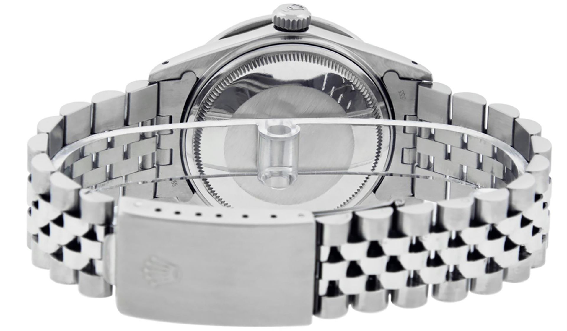 Rolex Mens SS Meteorite Diamond & Ruby Channel Set Diamond Datejust Wristwatch 3 - Image 5 of 9