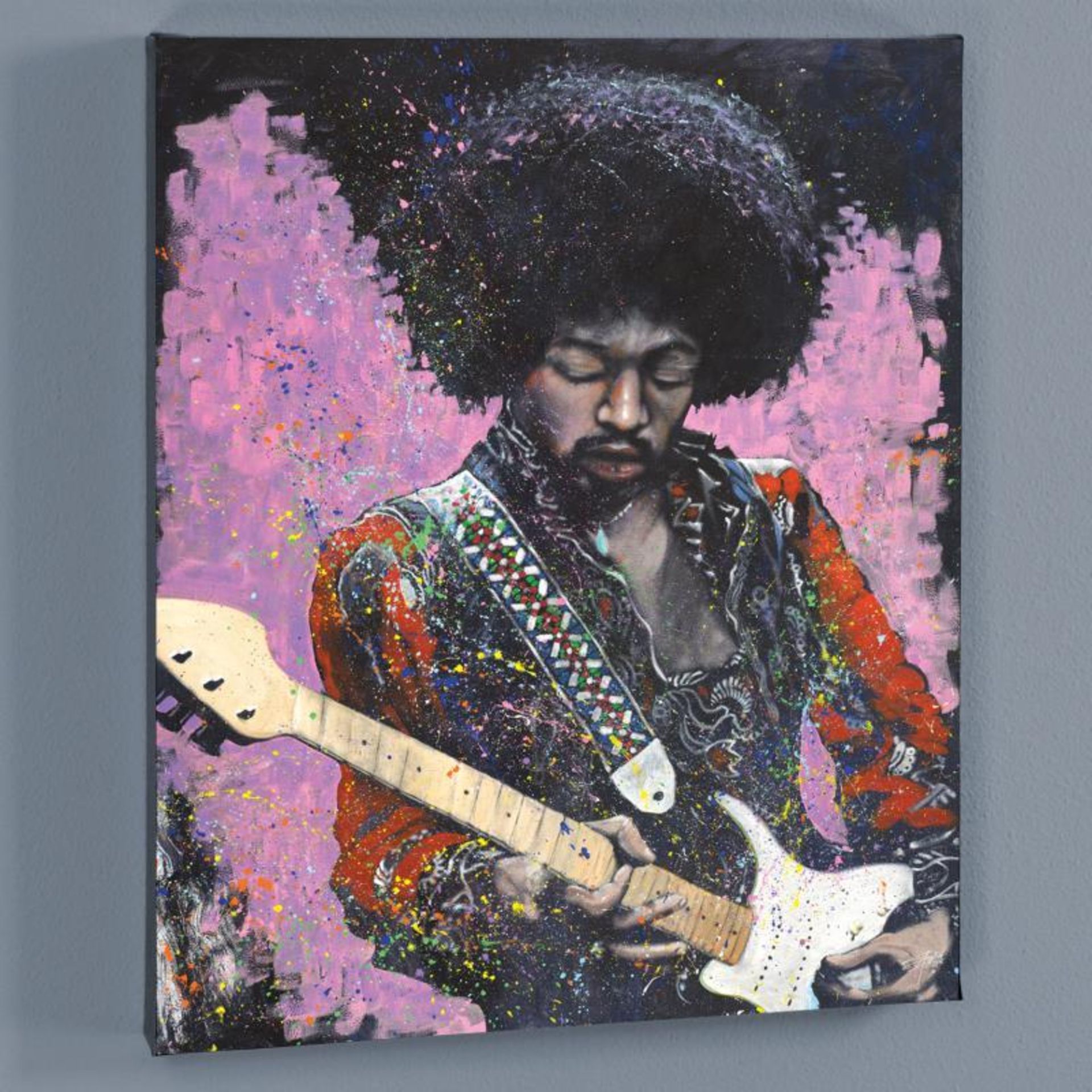 "Jimi" Limited Edition Giclee on Canvas by Stephen Fishwick, Numbered and Signed - Image 3 of 3